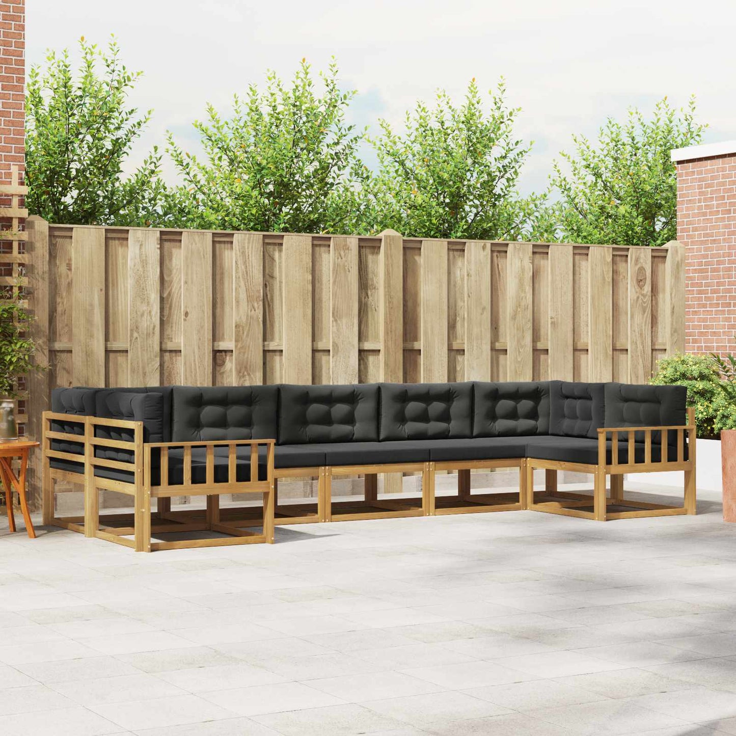 Buiten bankenset met kussen 7 pcs Wit en antracietkleurig is nu te koop bij PeponiXL, paradijselijk wonen!