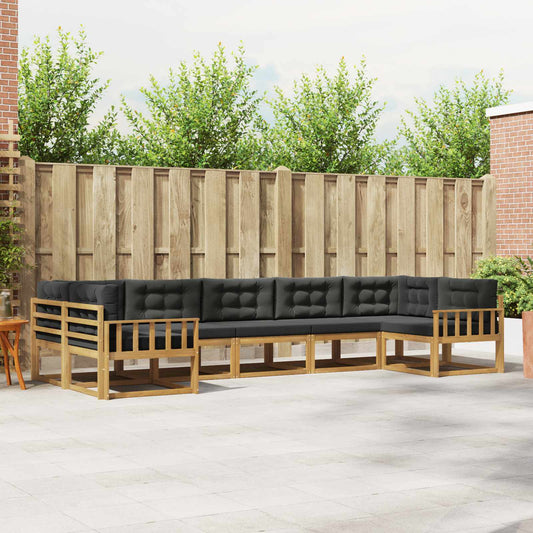 Buiten bankenset met kussen 7 pcs Wit en antracietkleurig is nu te koop bij PeponiXL, paradijselijk wonen!