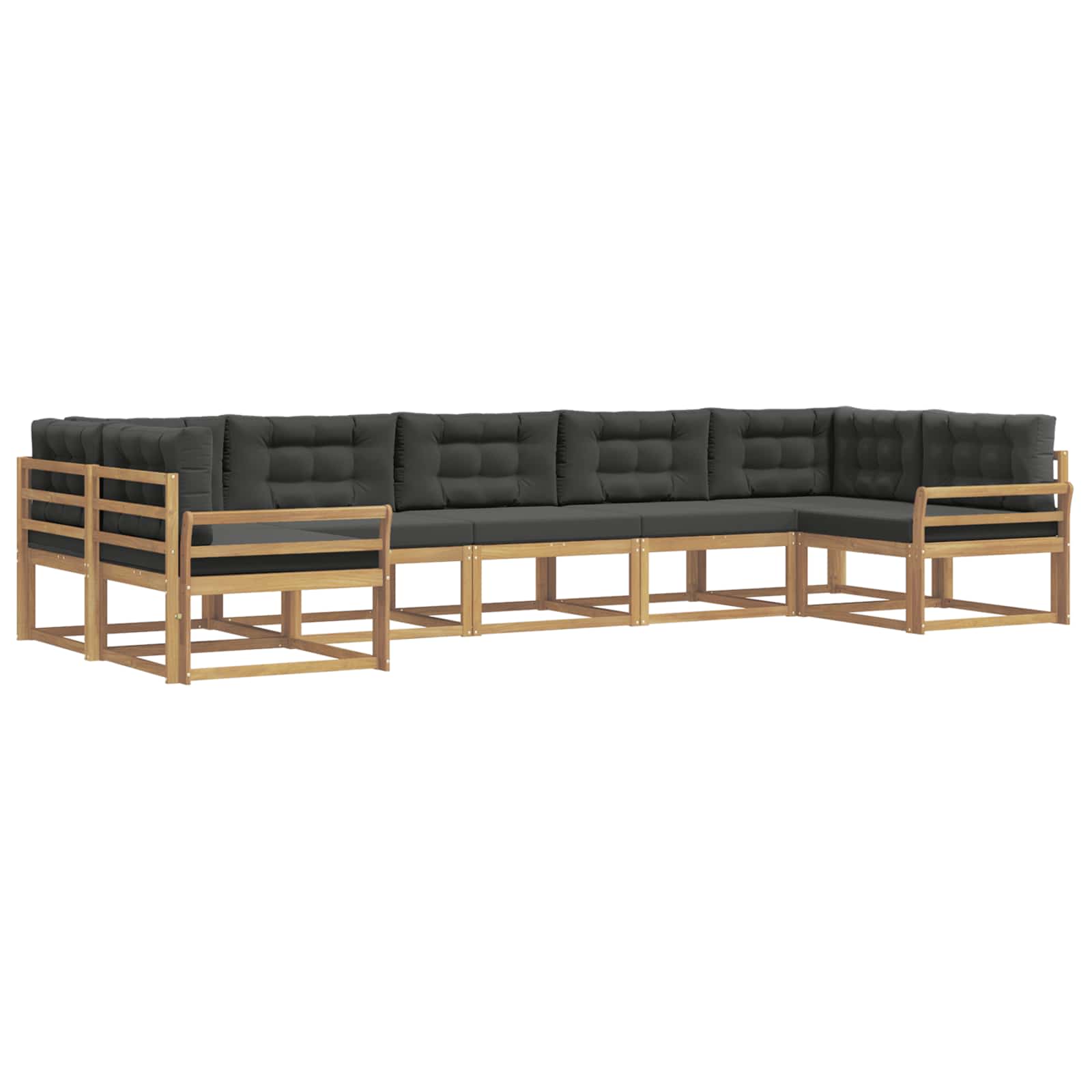 Buiten bankenset met kussen 7 pcs Wit en antracietkleurig is nu te koop bij PeponiXL, paradijselijk wonen!