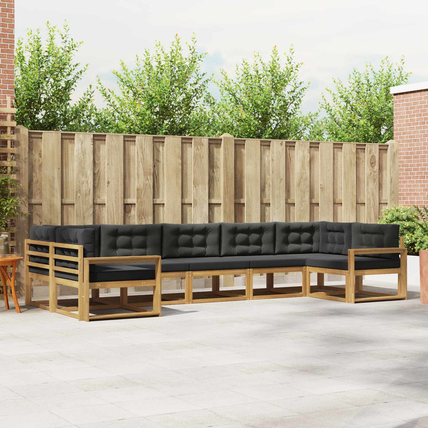 Buiten bankenset met kussen 7 pcs Wit en antracietkleurig is nu te koop bij PeponiXL, paradijselijk wonen!