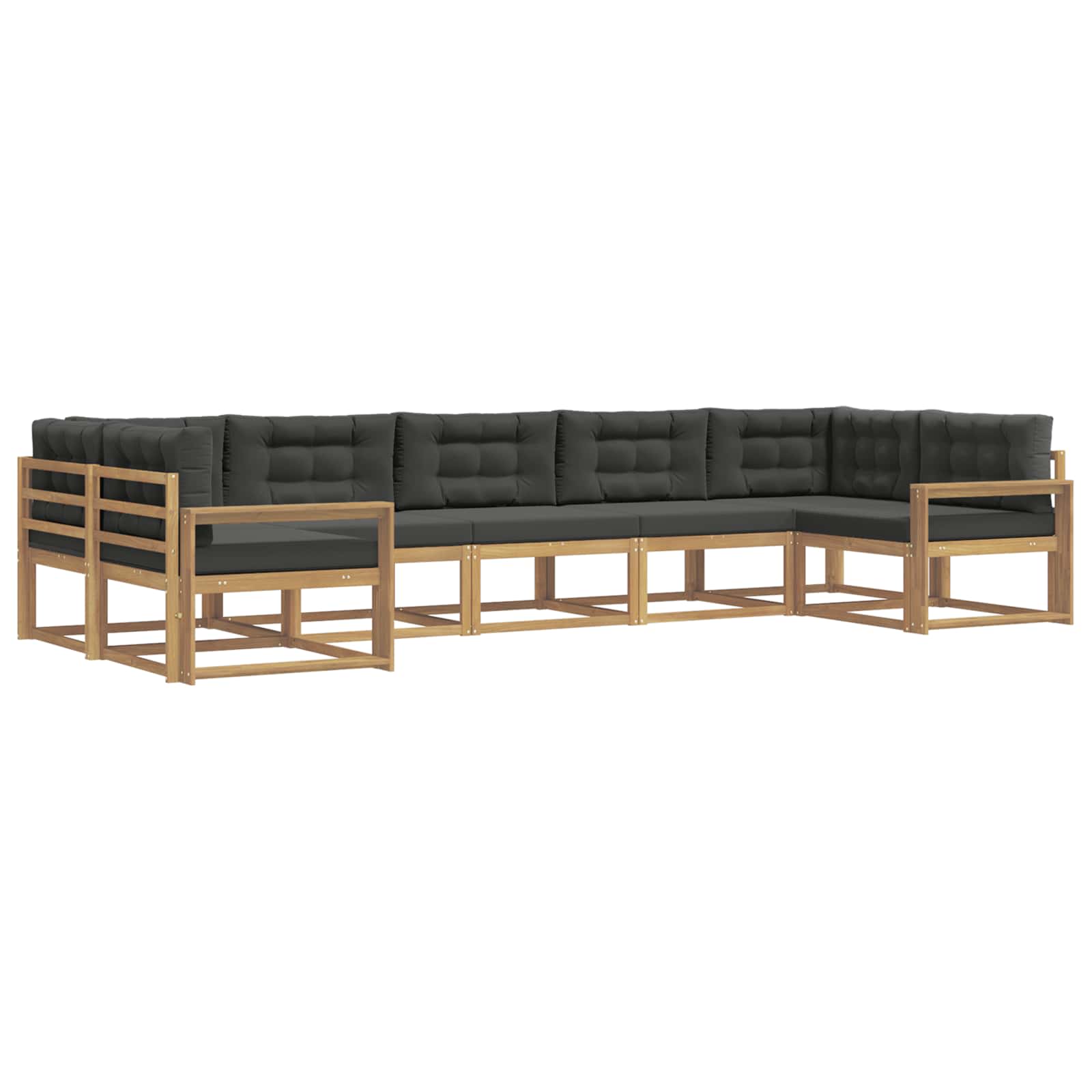 Buiten bankenset met kussen 7 pcs Wit en antracietkleurig is nu te koop bij PeponiXL, paradijselijk wonen!