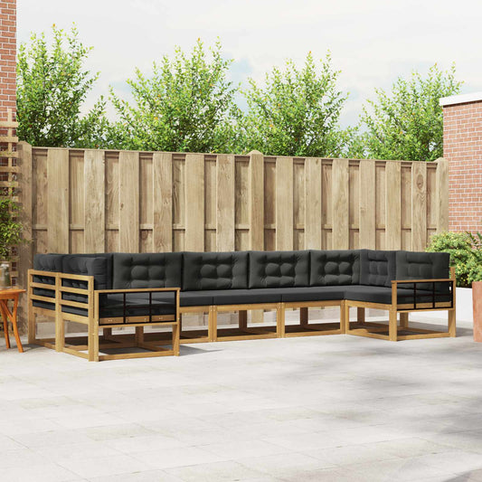 Buiten bankenset met kussen 7 pcs Wit en antracietkleurig is nu te koop bij PeponiXL, paradijselijk wonen!