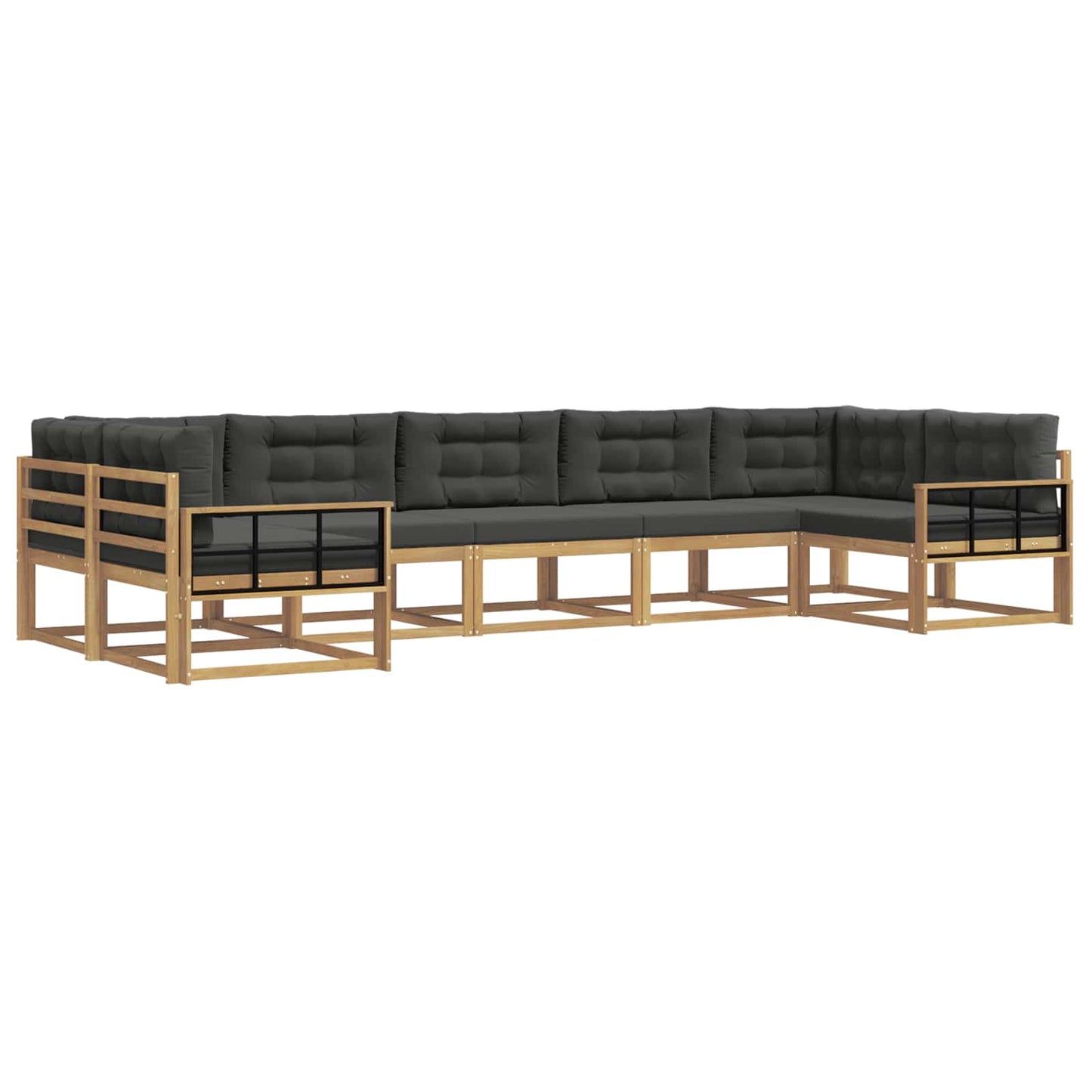 Buiten bankenset met kussen 7 pcs Wit en antracietkleurig is nu te koop bij PeponiXL, paradijselijk wonen!
