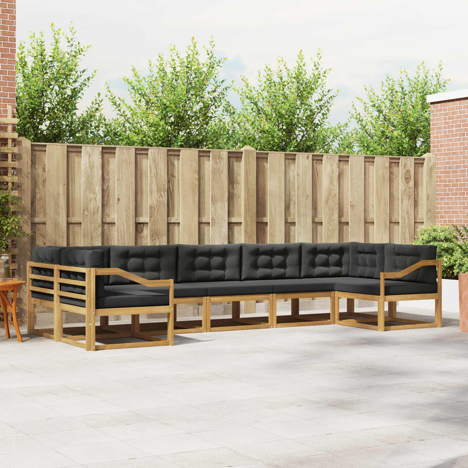 Buiten bankenset met kussen 7 pcs Wit en antracietkleurig is nu te koop bij PeponiXL, paradijselijk wonen!