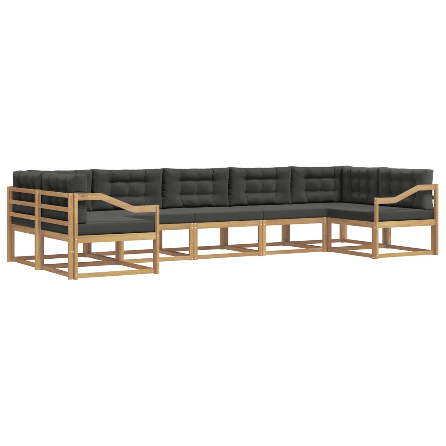 Buiten bankenset met kussen 7 pcs Wit en antracietkleurig is nu te koop bij PeponiXL, paradijselijk wonen!