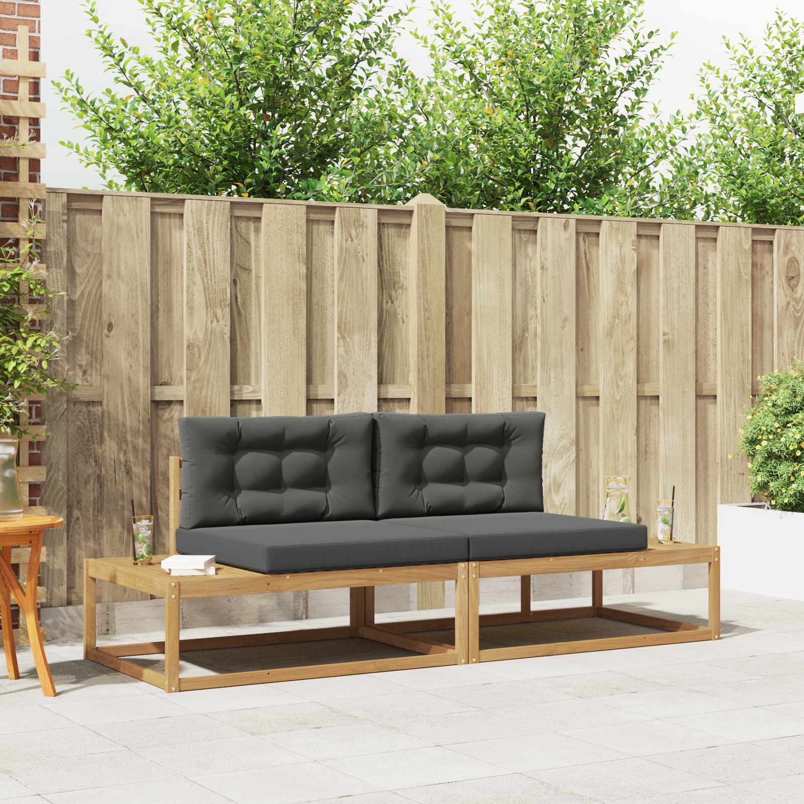 Buiten bankenset met kussen Wit 230,5 x 83 x 73 cm Polyester is nu te koop bij PeponiXL, paradijselijk wonen!