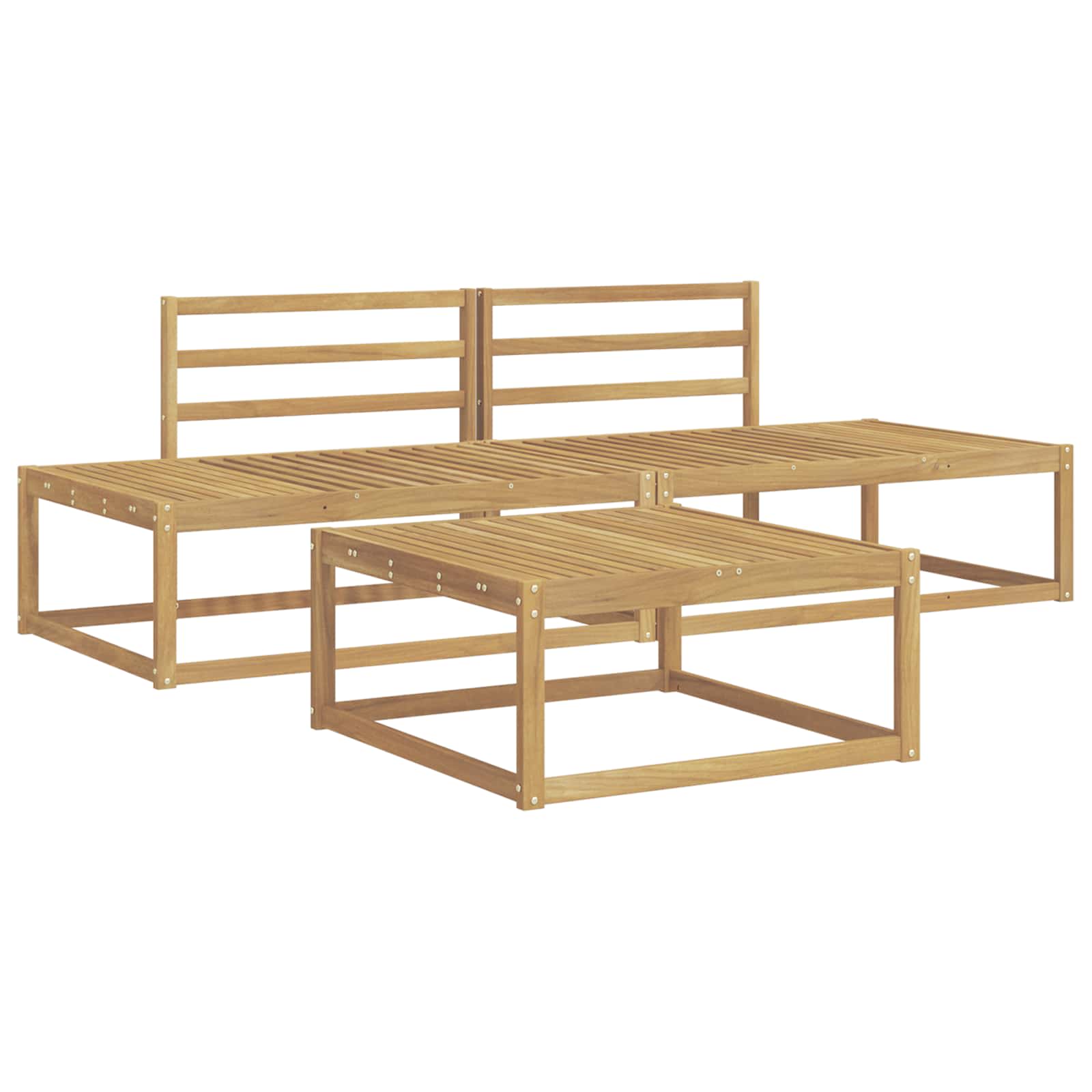 Buiten bankenset Wit 79 x 79 x 37 cm Massief Acaciahout is nu te koop bij PeponiXL, paradijselijk wonen!
