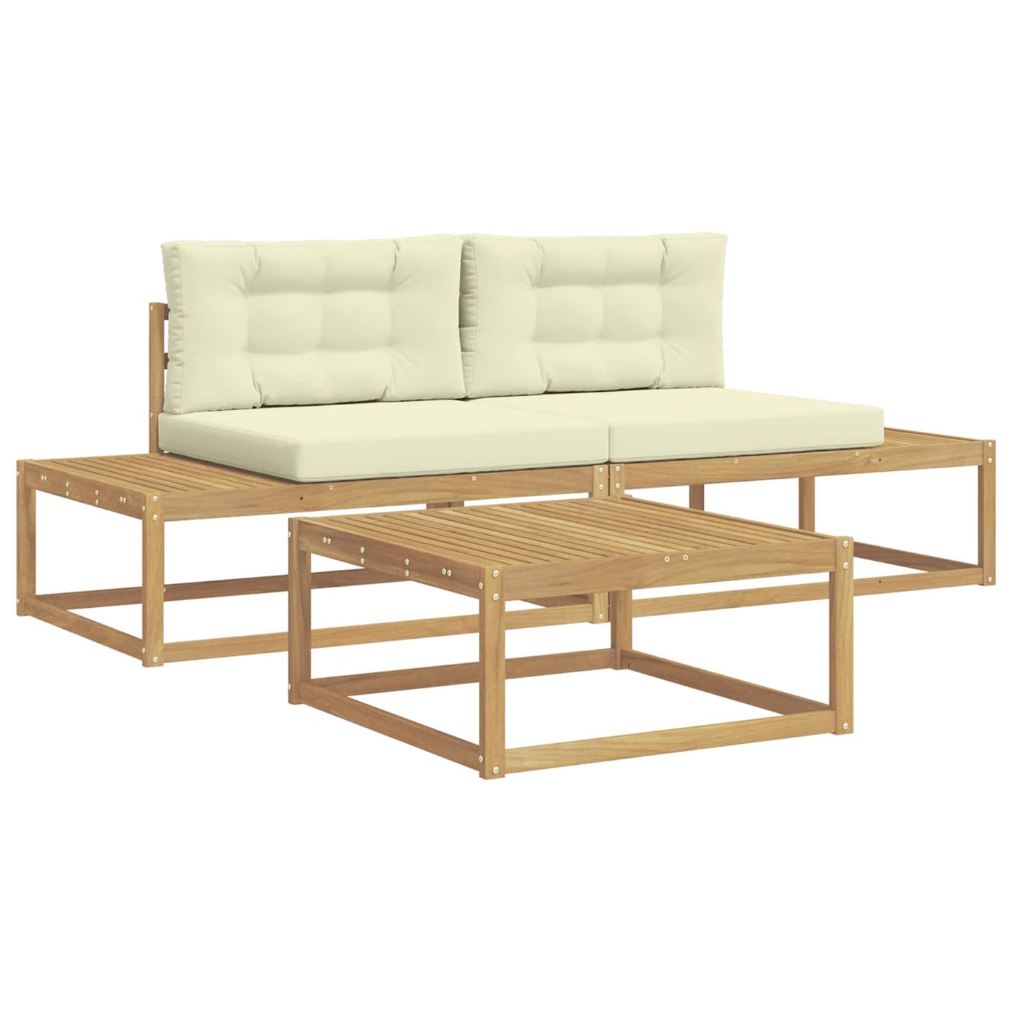 Buiten bankenset met kussen Wit 79 x 79 x 37 cm Polyester is nu te koop bij PeponiXL, paradijselijk wonen!