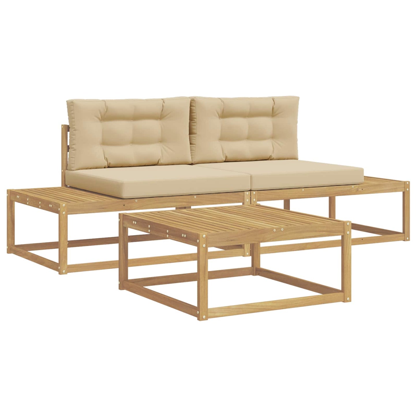 Buiten bankenset met kussen Wit 79 x 79 x 37 cm Polyester is nu te koop bij PeponiXL, paradijselijk wonen!