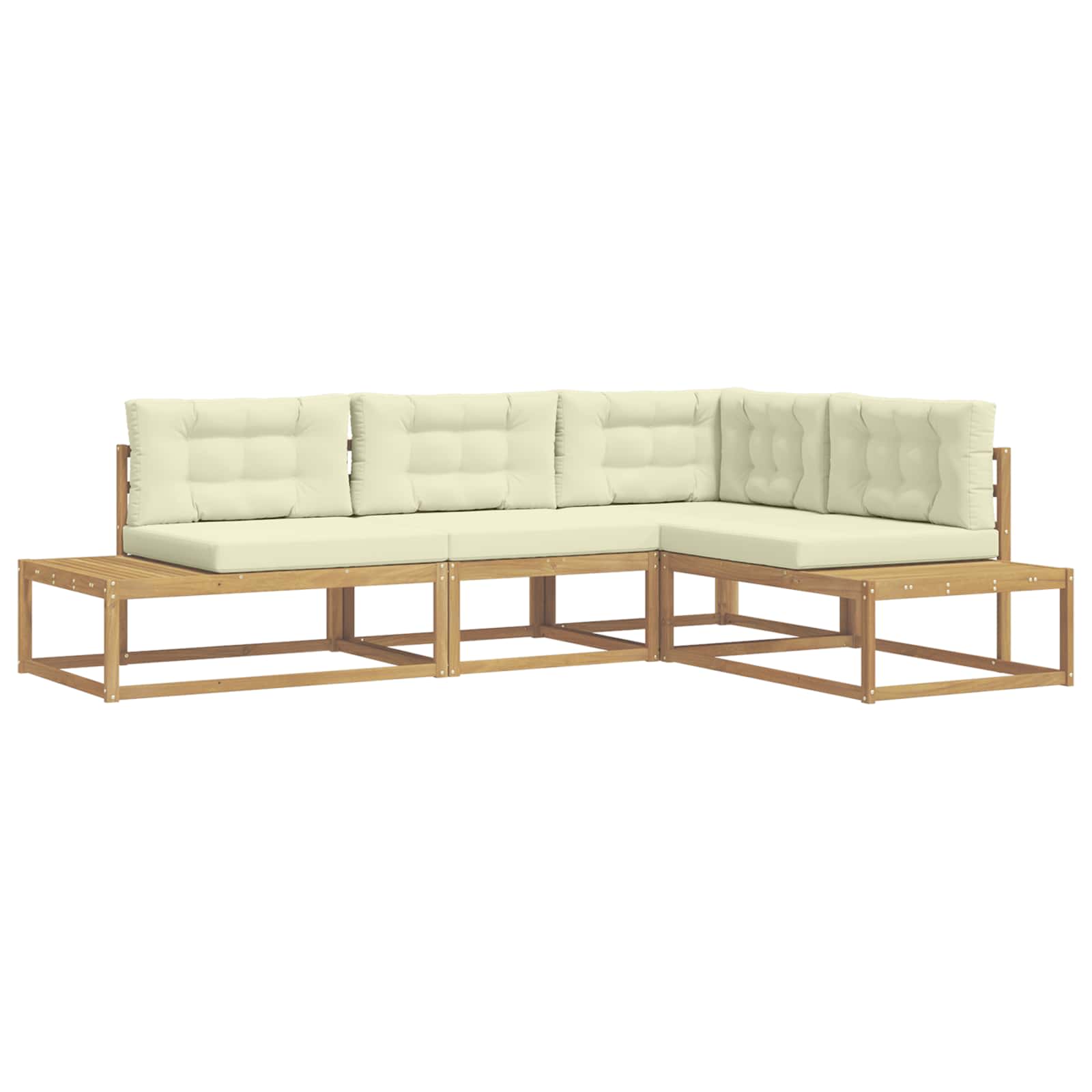 Buiten bankenset met kussen Wit 277,5 x 198,5 x 73 cm Polyester is nu te koop bij PeponiXL, paradijselijk wonen!