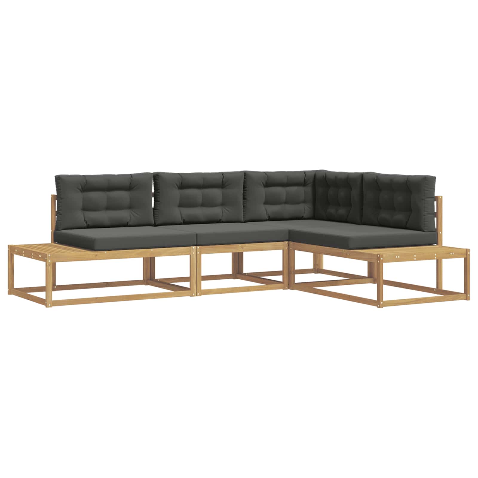 Buiten bankenset met kussen Wit 277,5 x 198,5 x 73 cm Polyester is nu te koop bij PeponiXL, paradijselijk wonen!