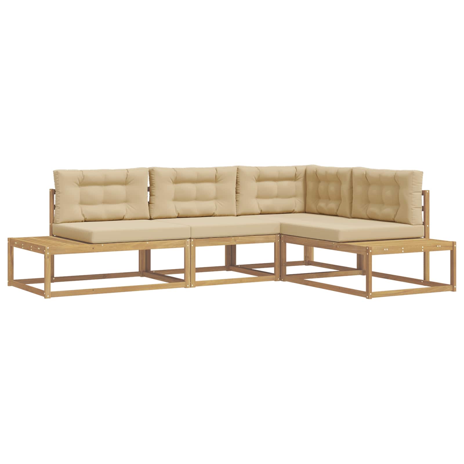 Buiten bankenset met kussen Wit 277,5 x 198,5 x 73 cm Polyester is nu te koop bij PeponiXL, paradijselijk wonen!
