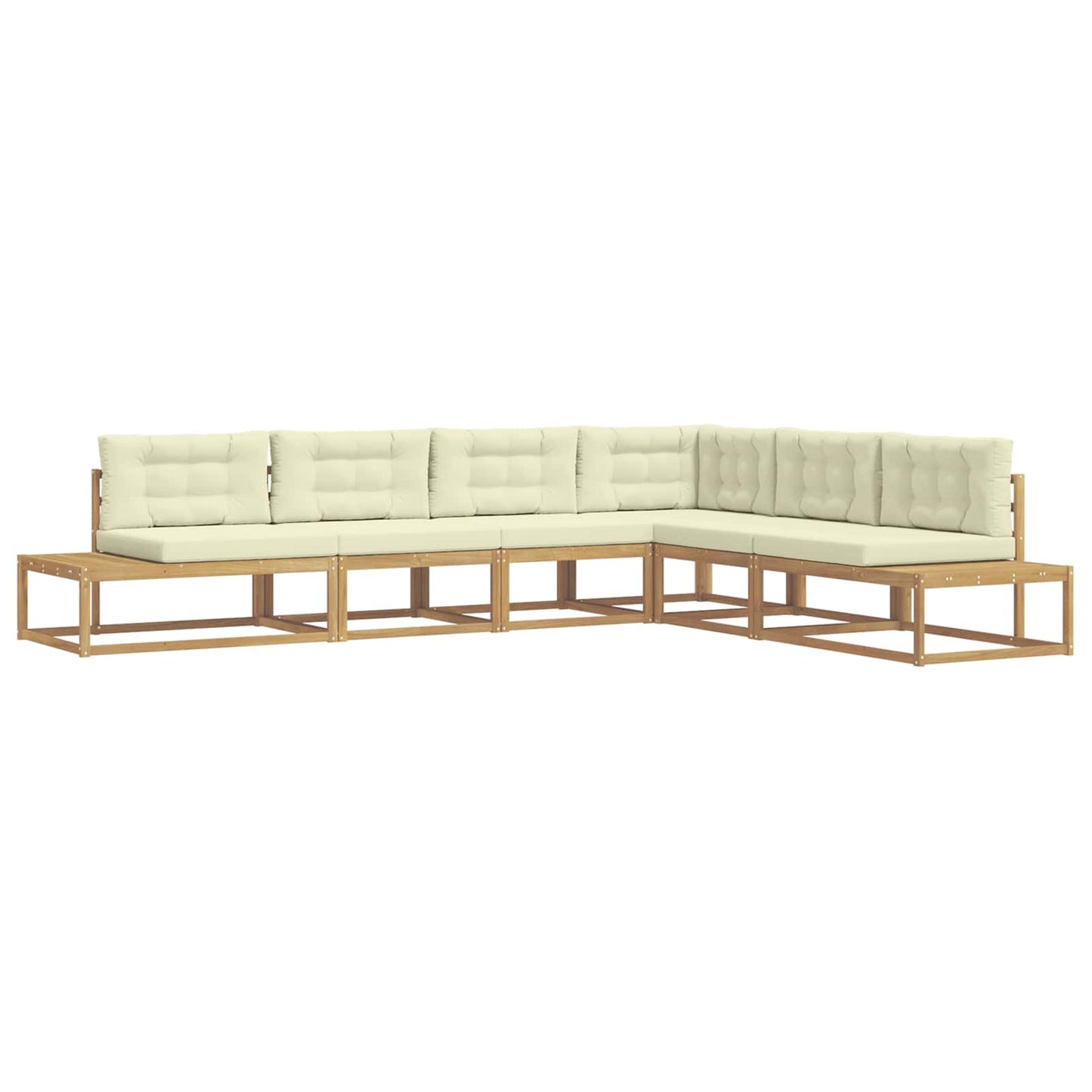Buiten bankenset met kussen Wit 357 x 198,5 x 73 cm Polyester is nu te koop bij PeponiXL, paradijselijk wonen!