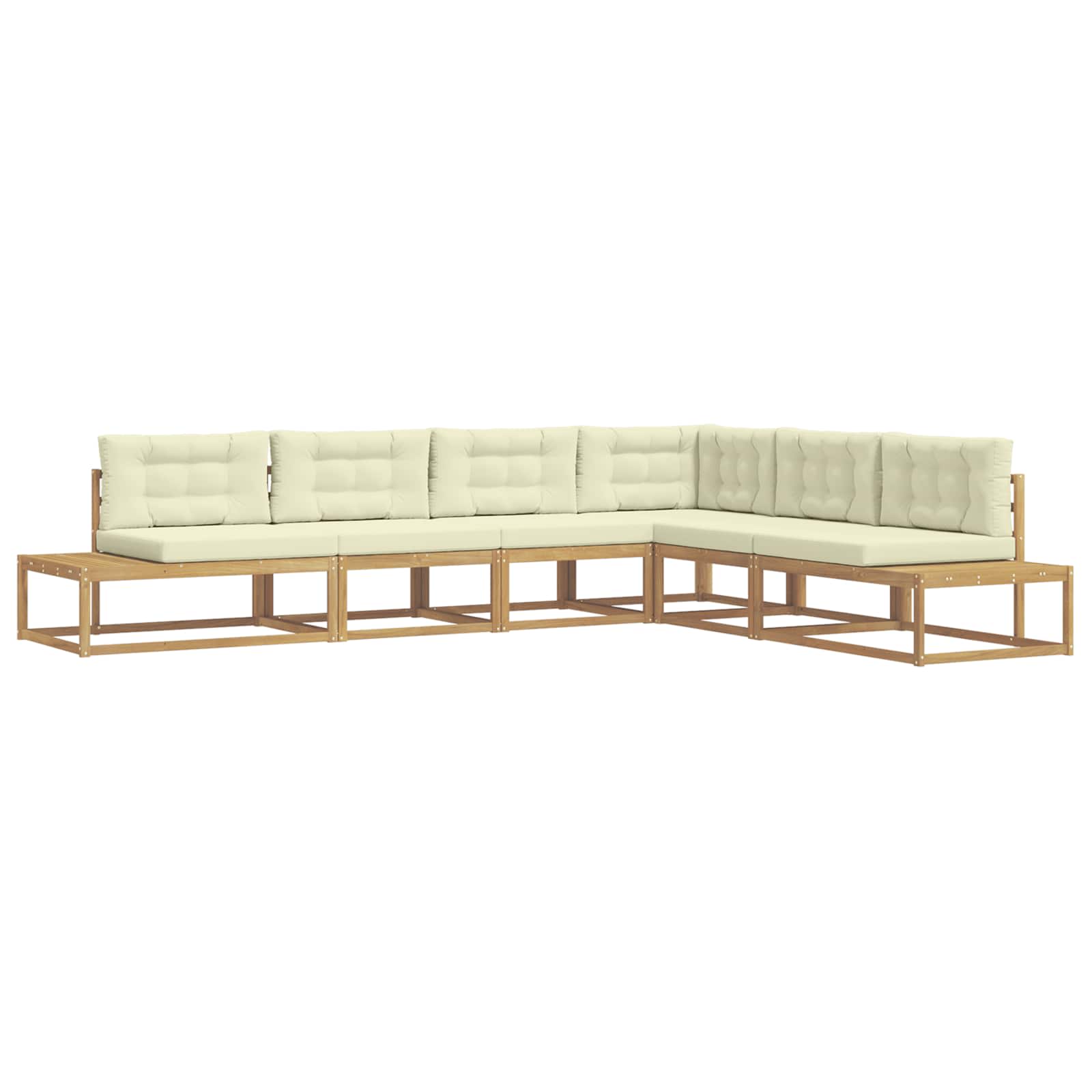 Buiten bankenset met kussen Wit 357 x 198,5 x 73 cm Polyester is nu te koop bij PeponiXL, paradijselijk wonen!