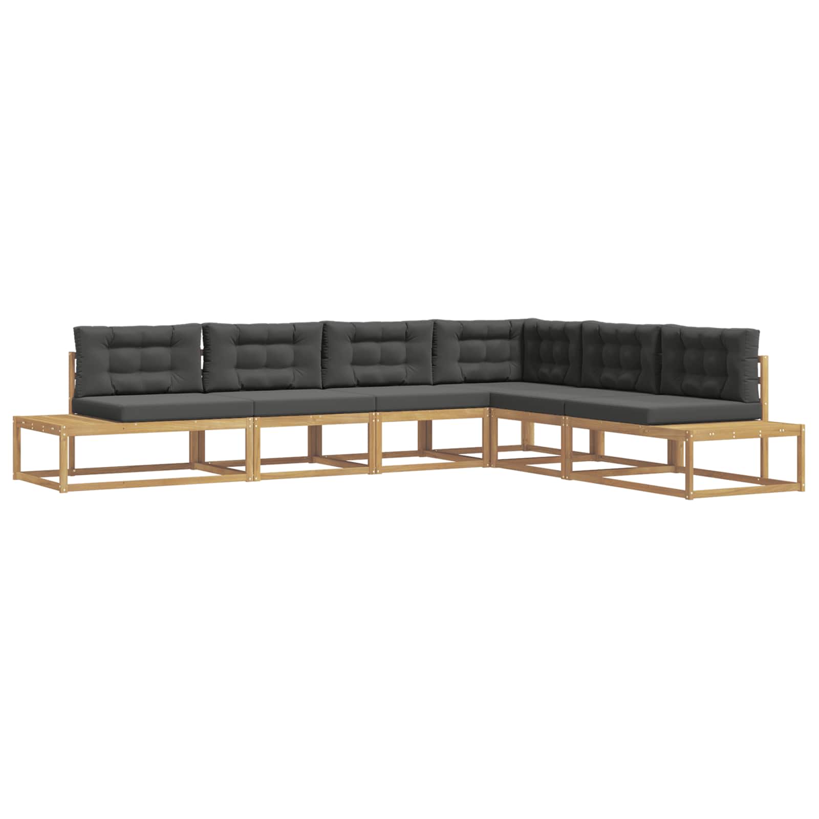 Buiten bankenset met kussen Wit 357 x 198,5 x 73 cm Polyester is nu te koop bij PeponiXL, paradijselijk wonen!
