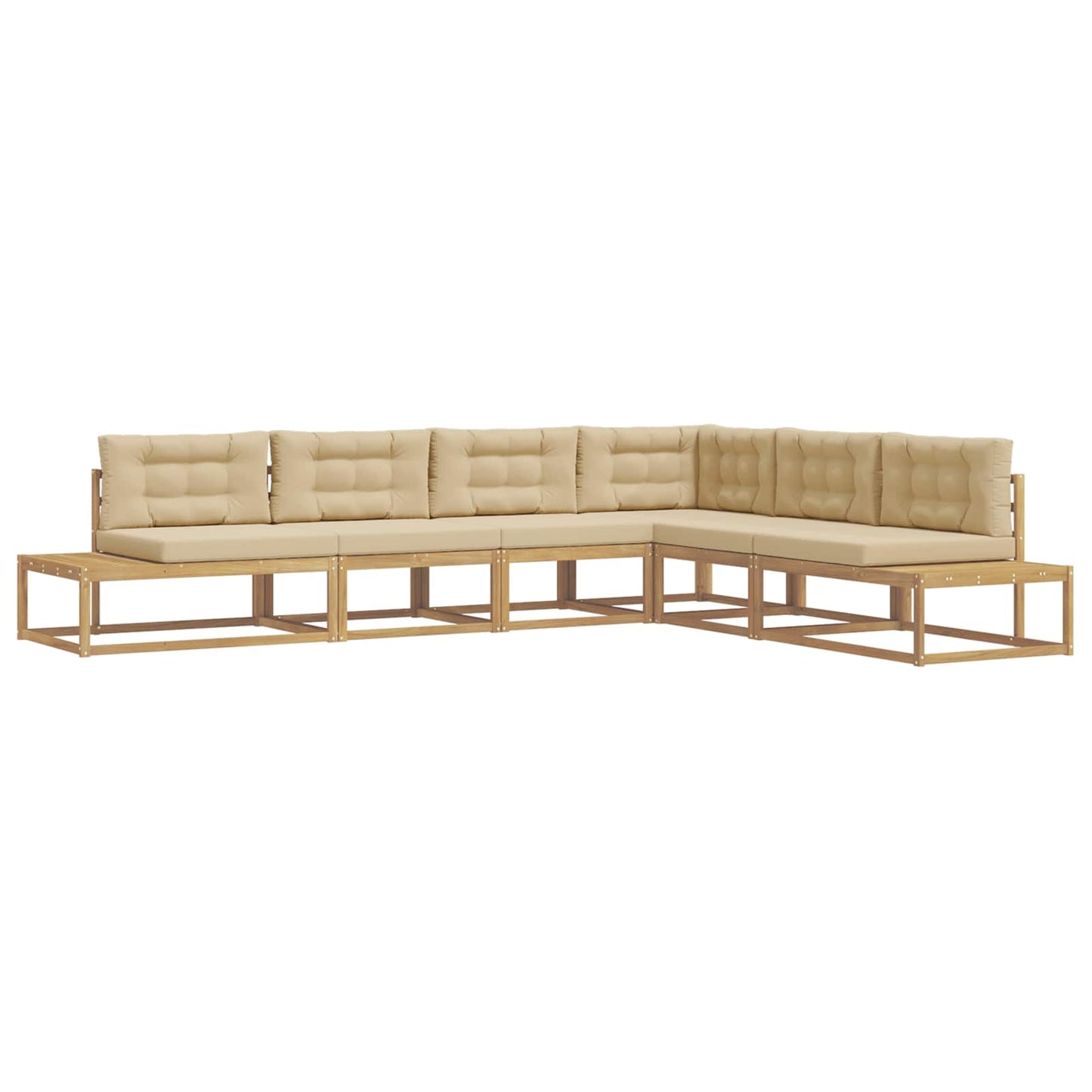 Buiten bankenset met kussen Wit 357 x 198,5 x 73 cm Polyester is nu te koop bij PeponiXL, paradijselijk wonen!