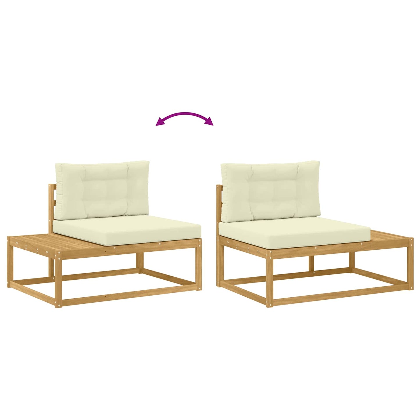 Buiten bankenset met kussen Wit 79 x 79 x 37 cm Polyester is nu te koop bij PeponiXL, paradijselijk wonen!