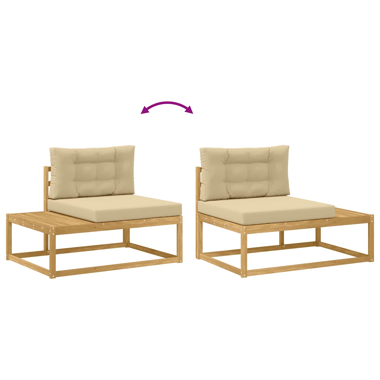 Buiten bankenset met kussen Wit 79 x 79 x 37 cm Polyester is nu te koop bij PeponiXL, paradijselijk wonen!