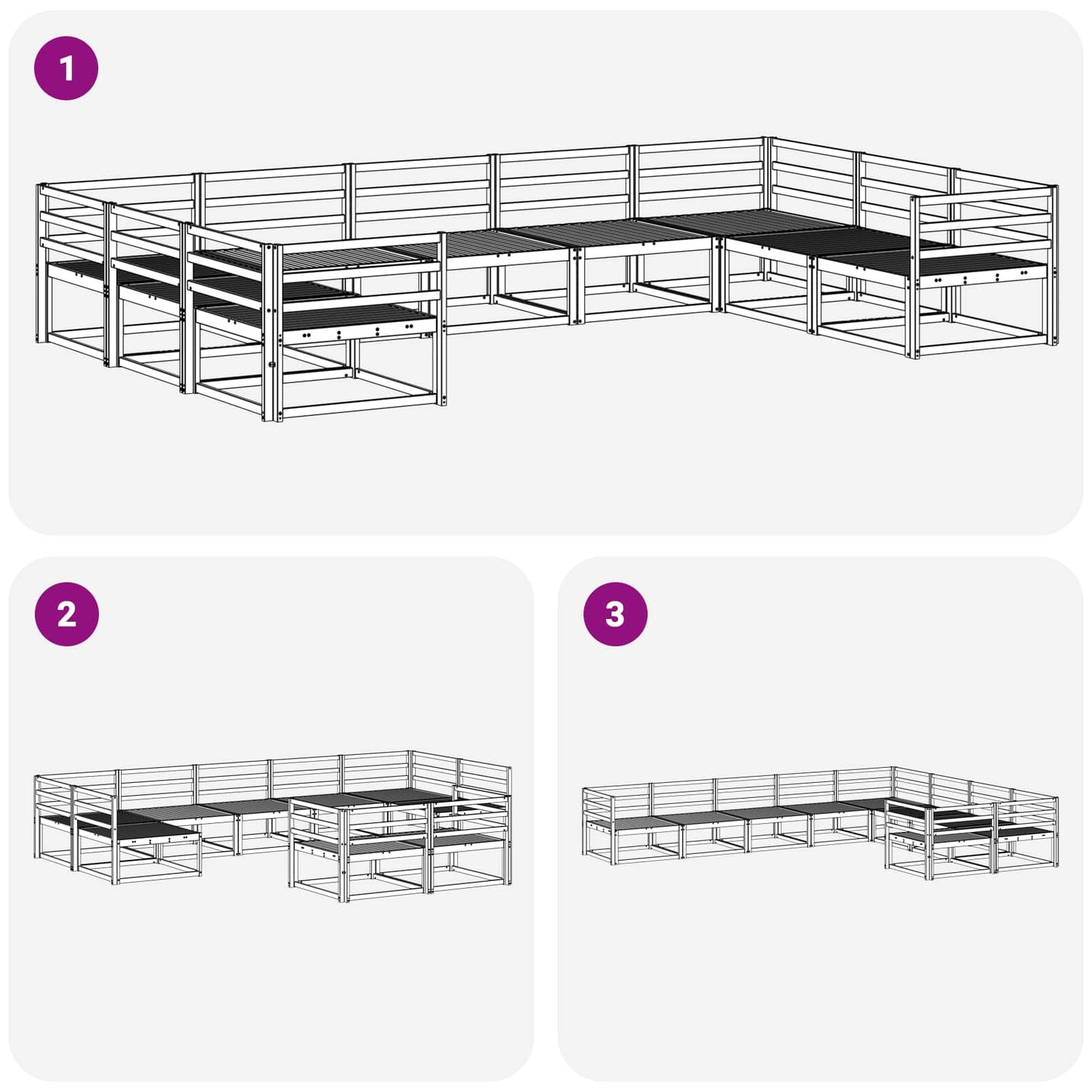 Buiten bankenset 9 pcs Wit 404 x 245,5 x 73 cm is nu te koop bij PeponiXL, paradijselijk wonen!