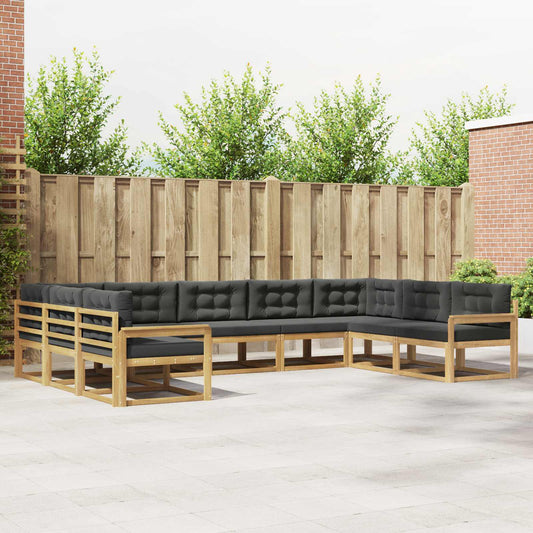 Buiten bankenset met kussen 9 pcs Wit en antracietkleurig is nu te koop bij PeponiXL, paradijselijk wonen!