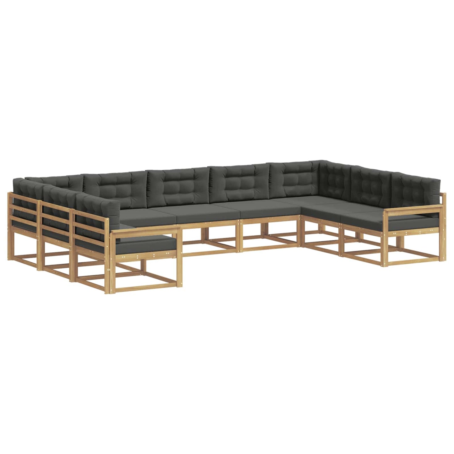 Buiten bankenset met kussen 9 pcs Wit en antracietkleurig is nu te koop bij PeponiXL, paradijselijk wonen!