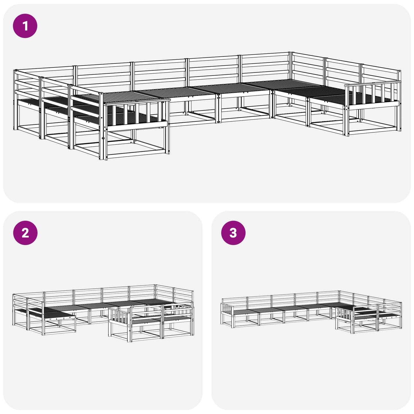 Buiten bankenset 9 pcs Wit 404 x 247,5 x 73 cm is nu te koop bij PeponiXL, paradijselijk wonen!