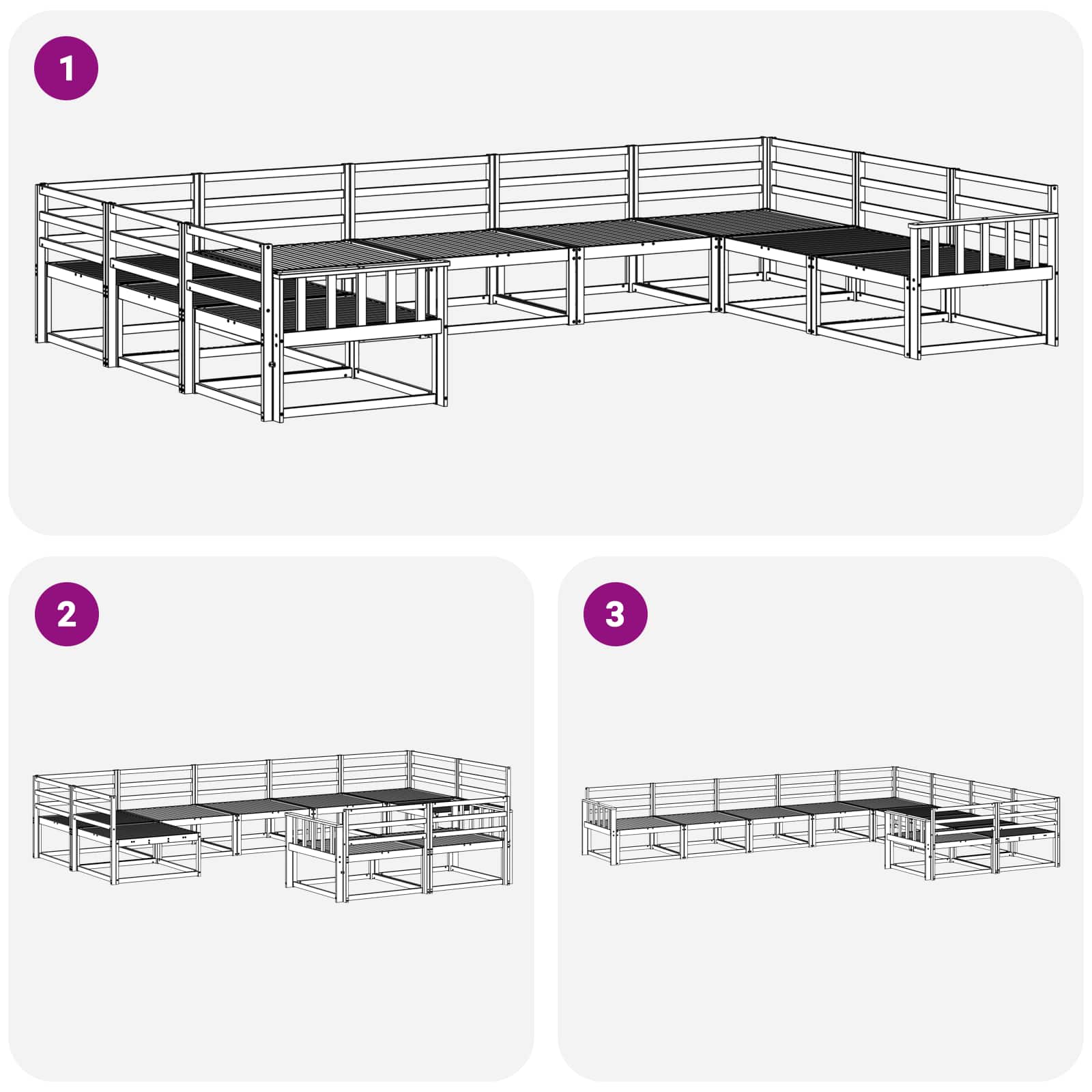 Buiten bankenset 9 pcs Wit 404 x 247,5 x 73 cm is nu te koop bij PeponiXL, paradijselijk wonen!