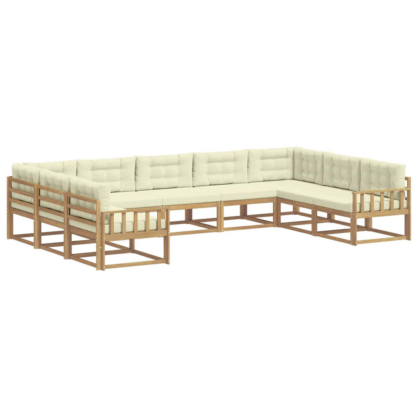 Buiten bankenset met kussen 9 pcs Wit en crèmekleurig is nu te koop bij PeponiXL, paradijselijk wonen!