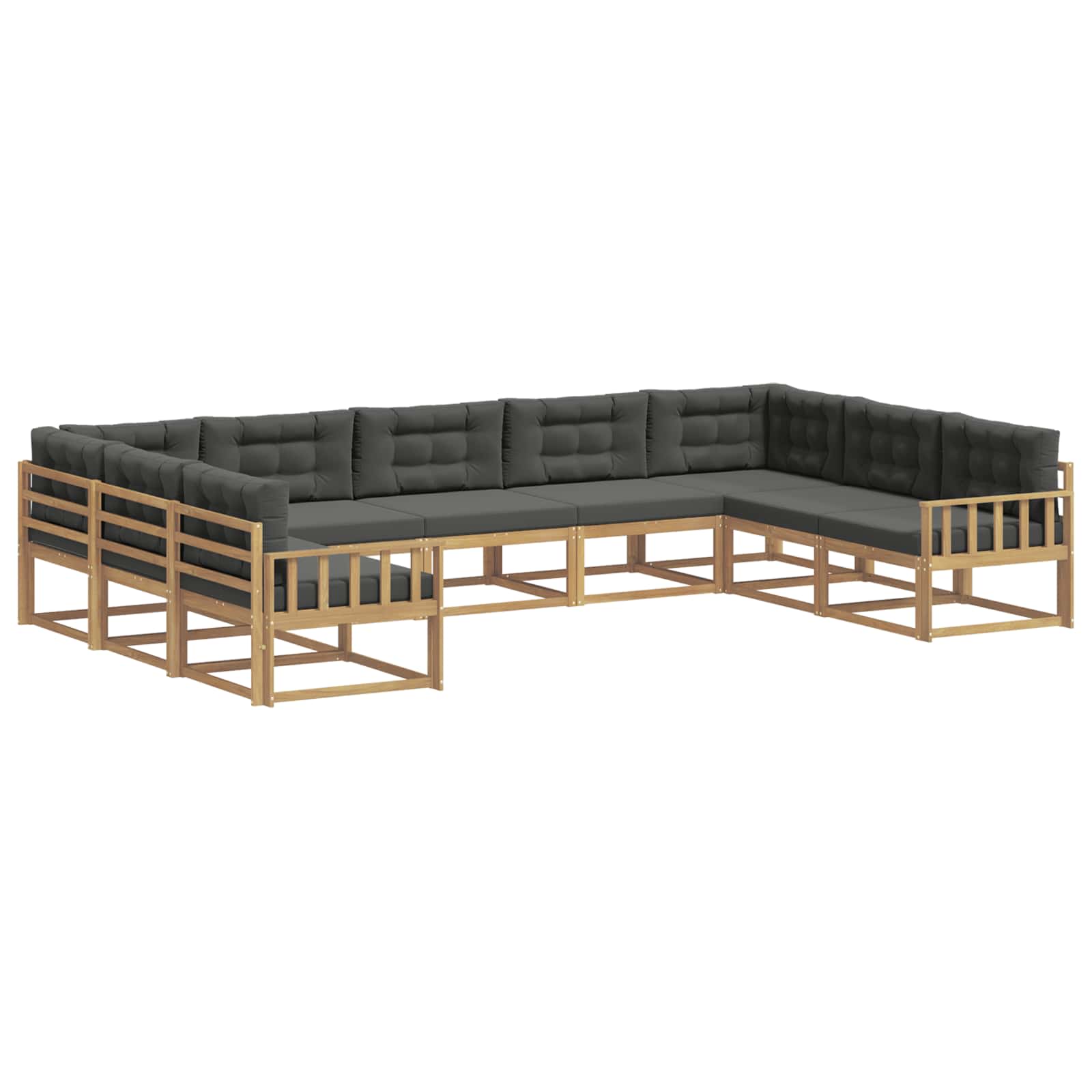 Buiten bankenset met kussen 9 pcs Wit en antracietkleurig is nu te koop bij PeponiXL, paradijselijk wonen!