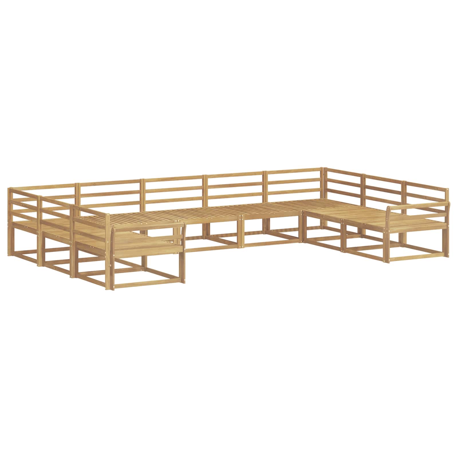 Buiten bankenset 9 pcs Wit 404 x 247,5 x 73 cm is nu te koop bij PeponiXL, paradijselijk wonen!