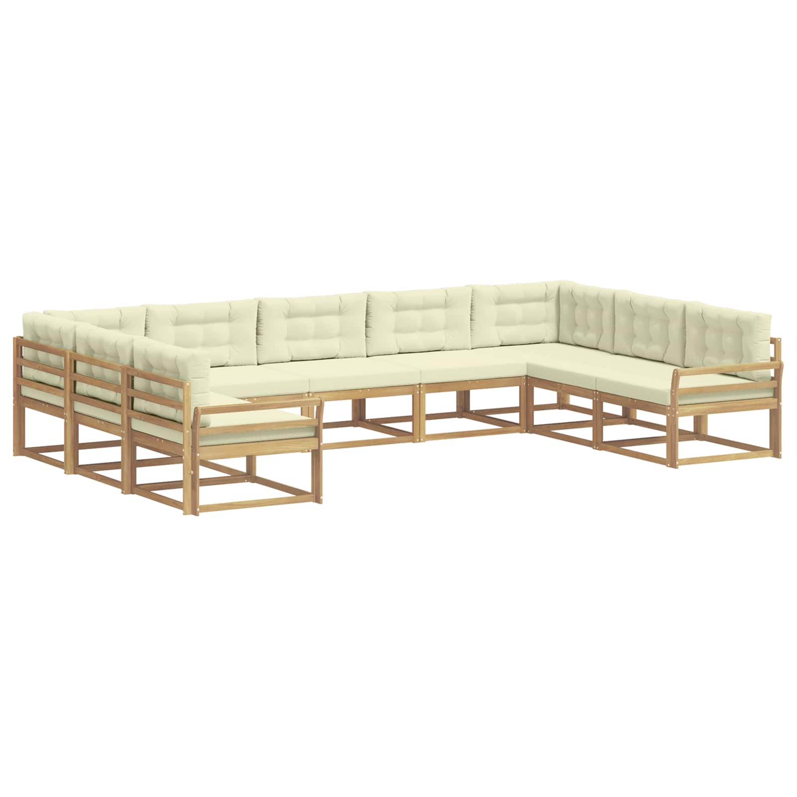 Buiten bankenset met kussen 9 pcs Wit en crèmekleurig is nu te koop bij PeponiXL, paradijselijk wonen!