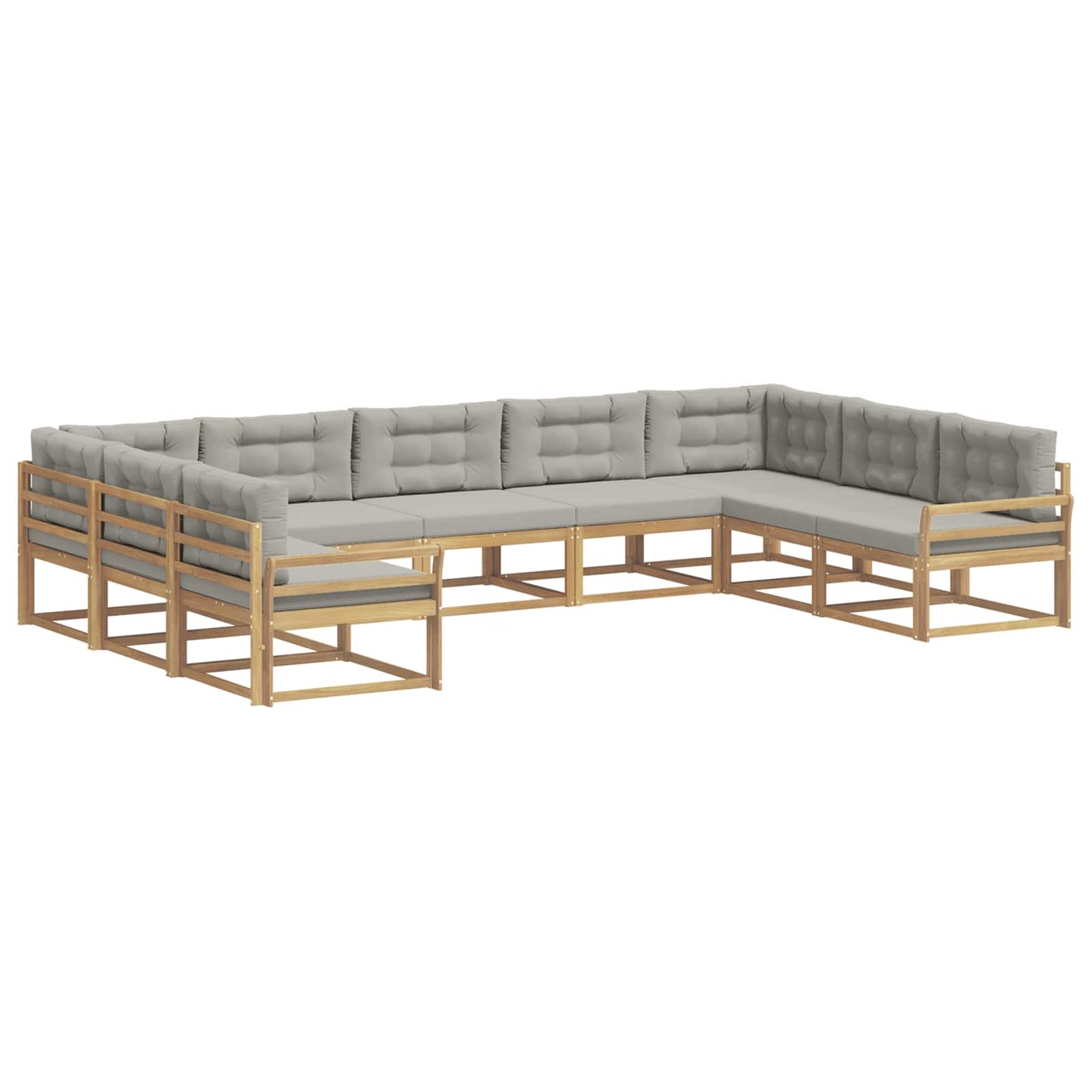 Buiten bankenset met kussen 9 pcs Wit en Lichtgrijs is nu te koop bij PeponiXL, paradijselijk wonen!