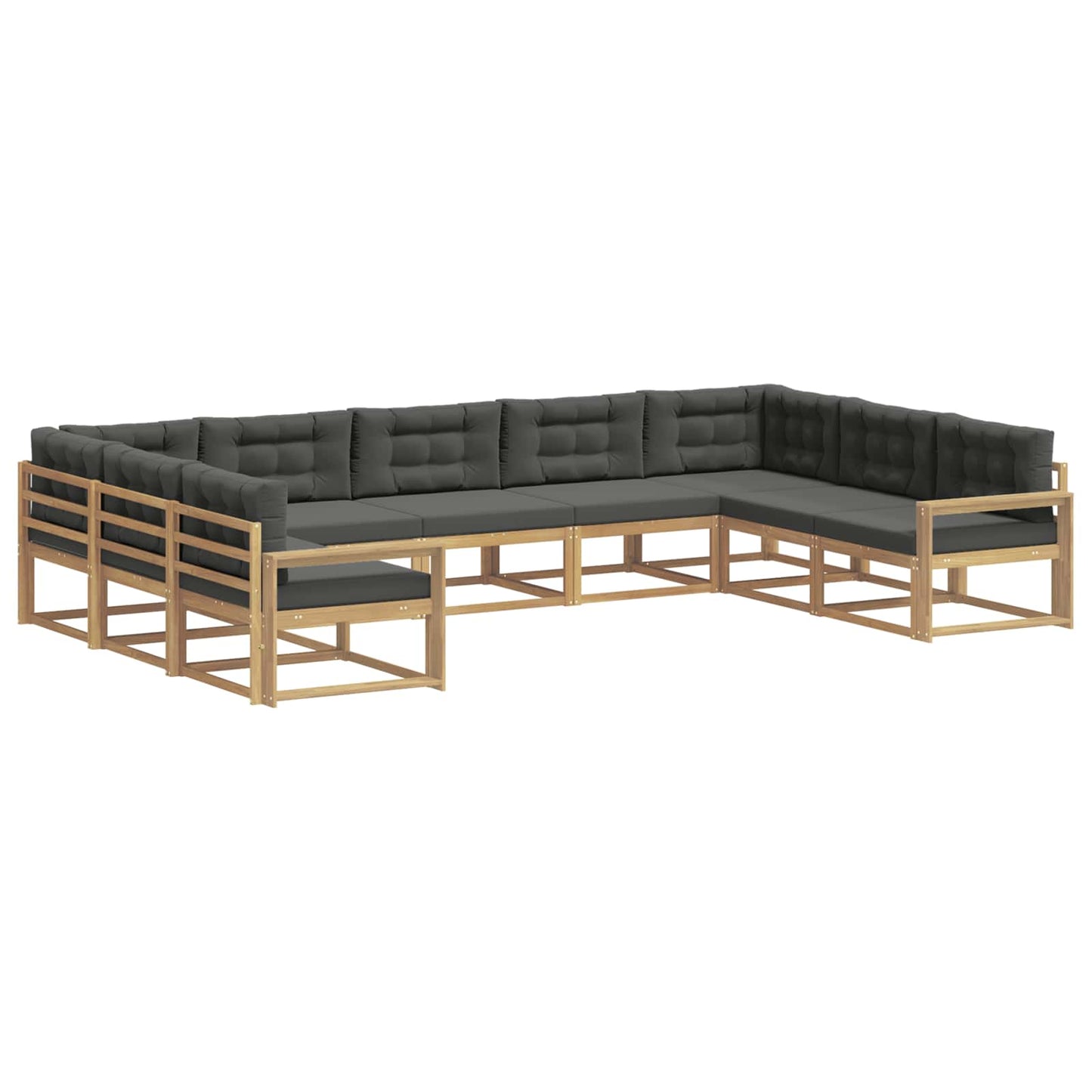 Buiten bankenset met kussen 9 pcs Wit en antracietkleurig is nu te koop bij PeponiXL, paradijselijk wonen!