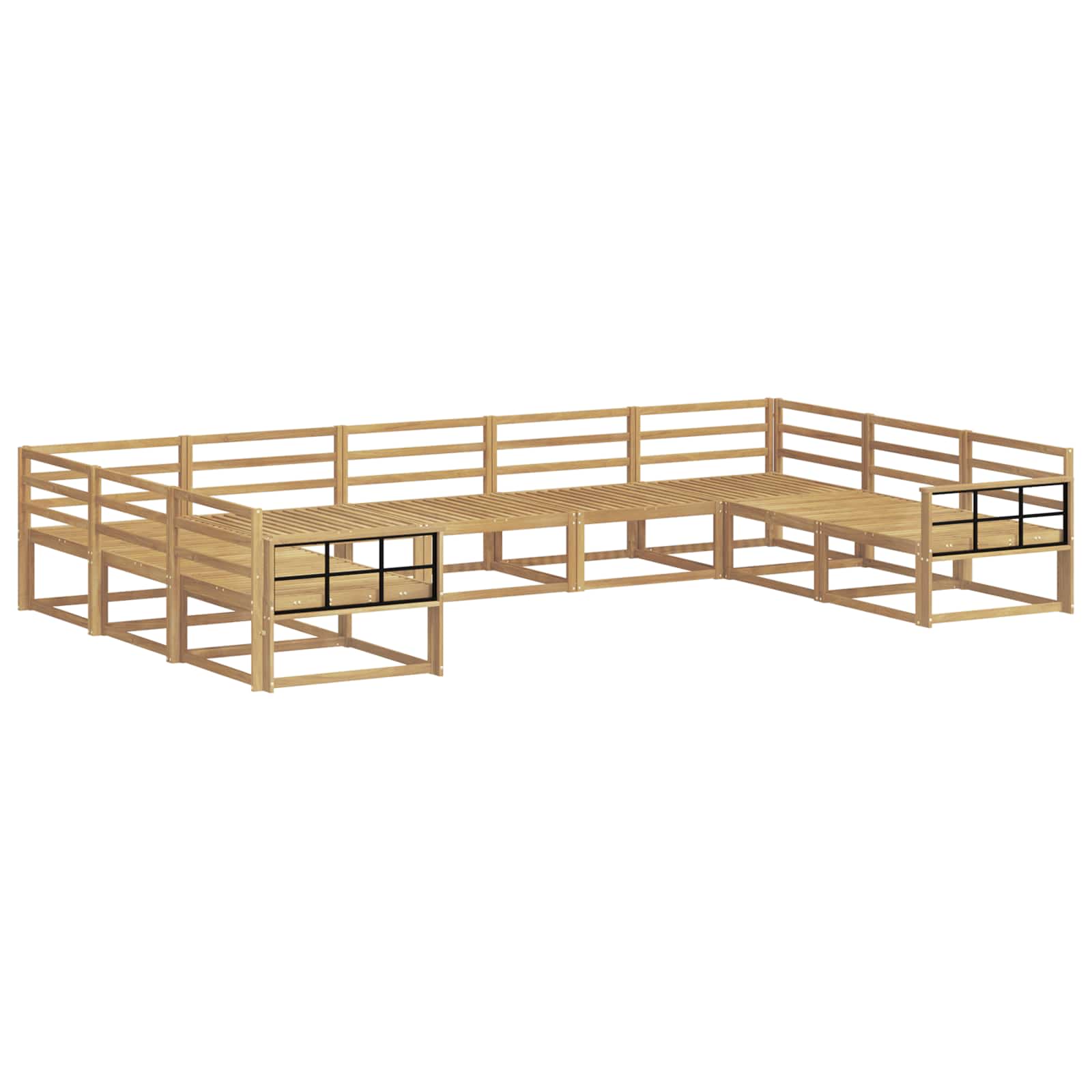 Buiten bankenset 9 pcs Wit 404 x 247,5 x 73 cm is nu te koop bij PeponiXL, paradijselijk wonen!