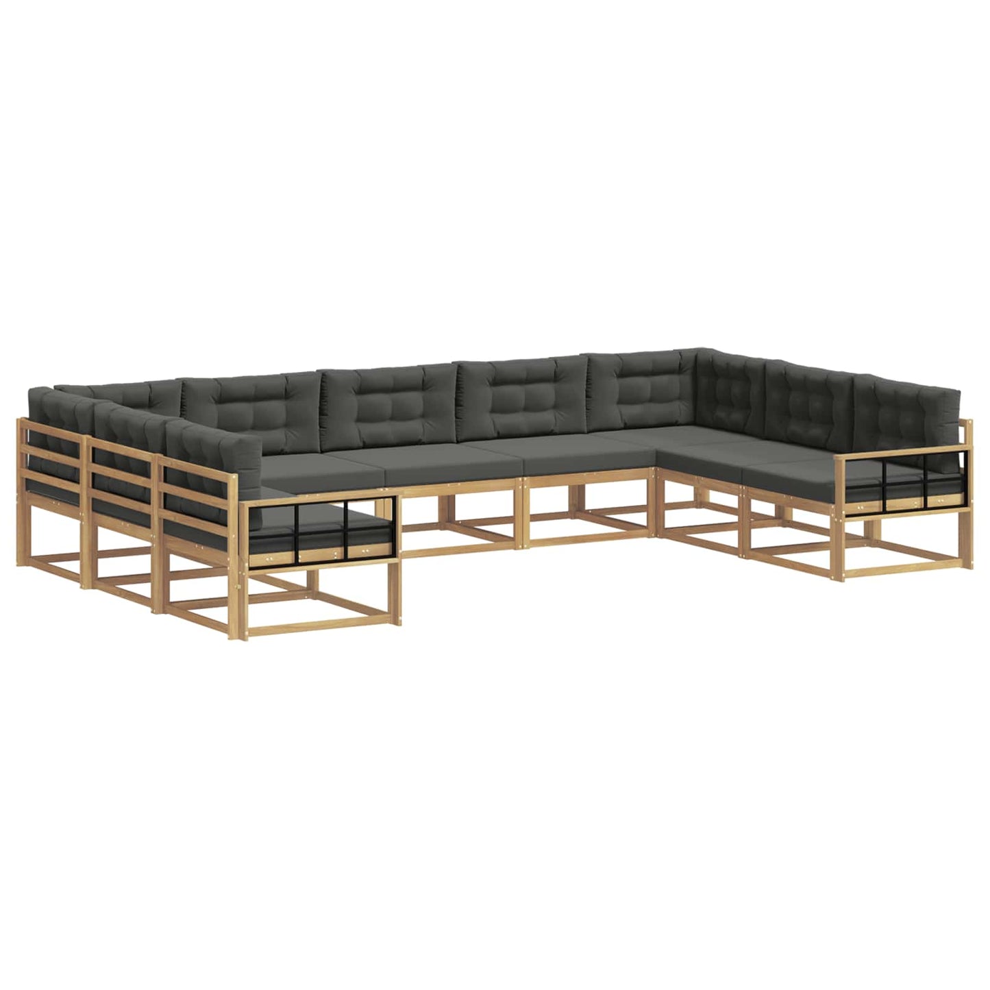 Buiten bankenset met kussen 9 pcs Wit en antracietkleurig is nu te koop bij PeponiXL, paradijselijk wonen!
