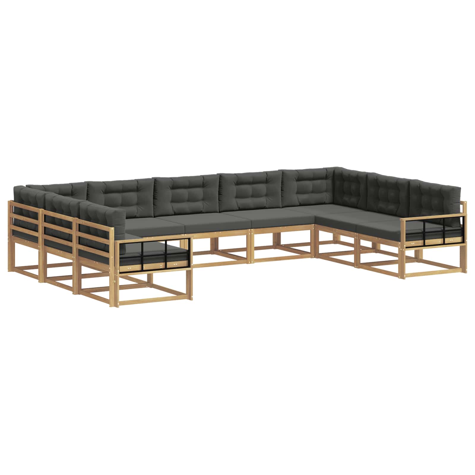Buiten bankenset met kussen 9 pcs Wit en antracietkleurig is nu te koop bij PeponiXL, paradijselijk wonen!