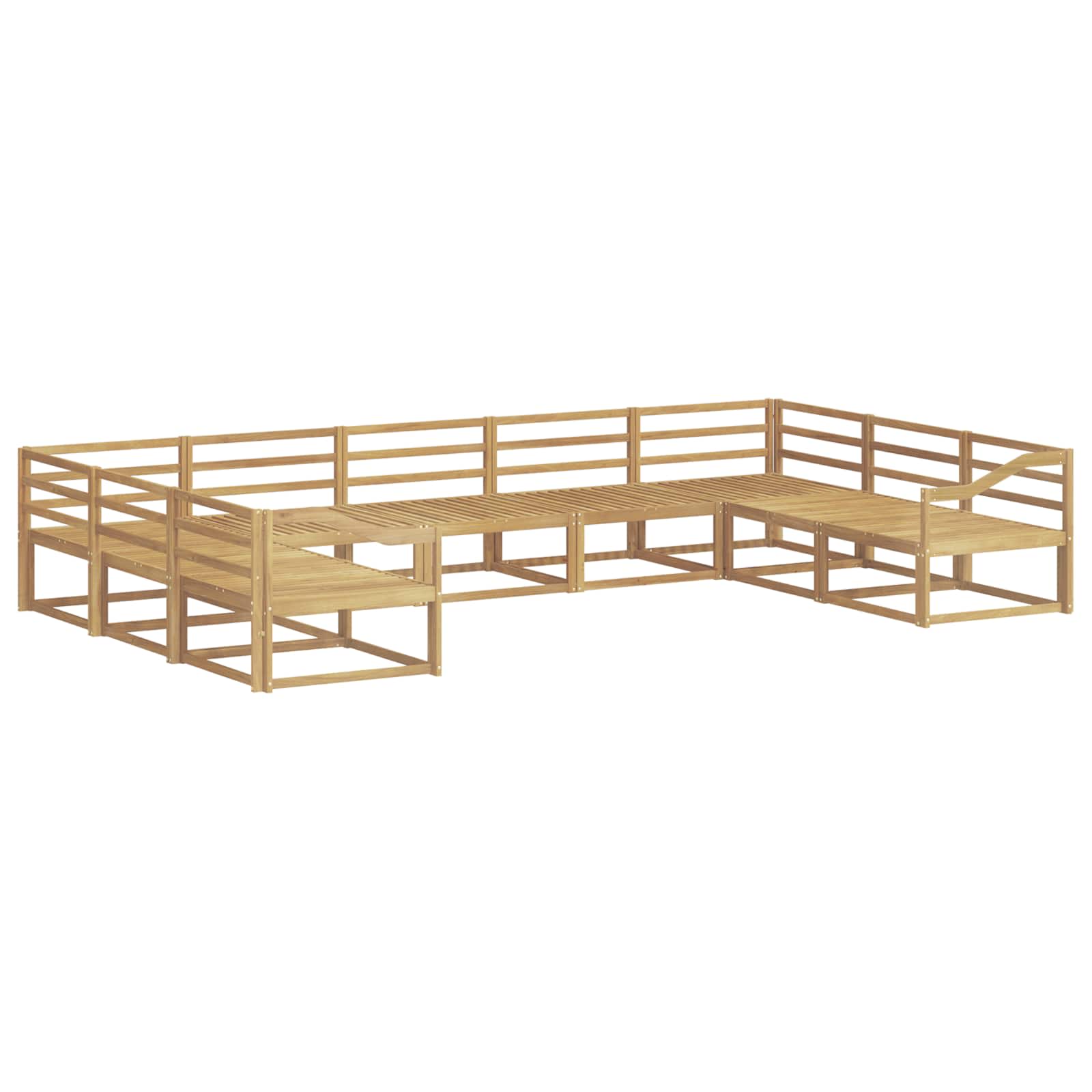 Buiten bankenset 9 pcs Wit 404 x 245,5 x 73 cm is nu te koop bij PeponiXL, paradijselijk wonen!