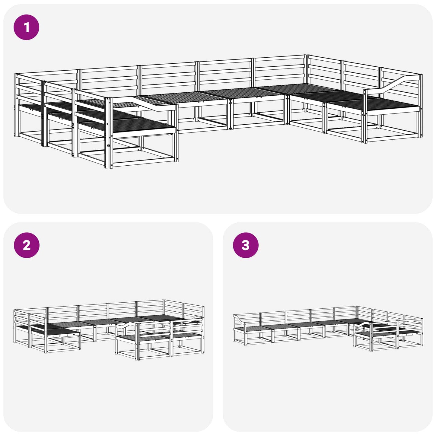 Buiten bankenset 9 pcs Wit 404 x 245,5 x 73 cm is nu te koop bij PeponiXL, paradijselijk wonen!