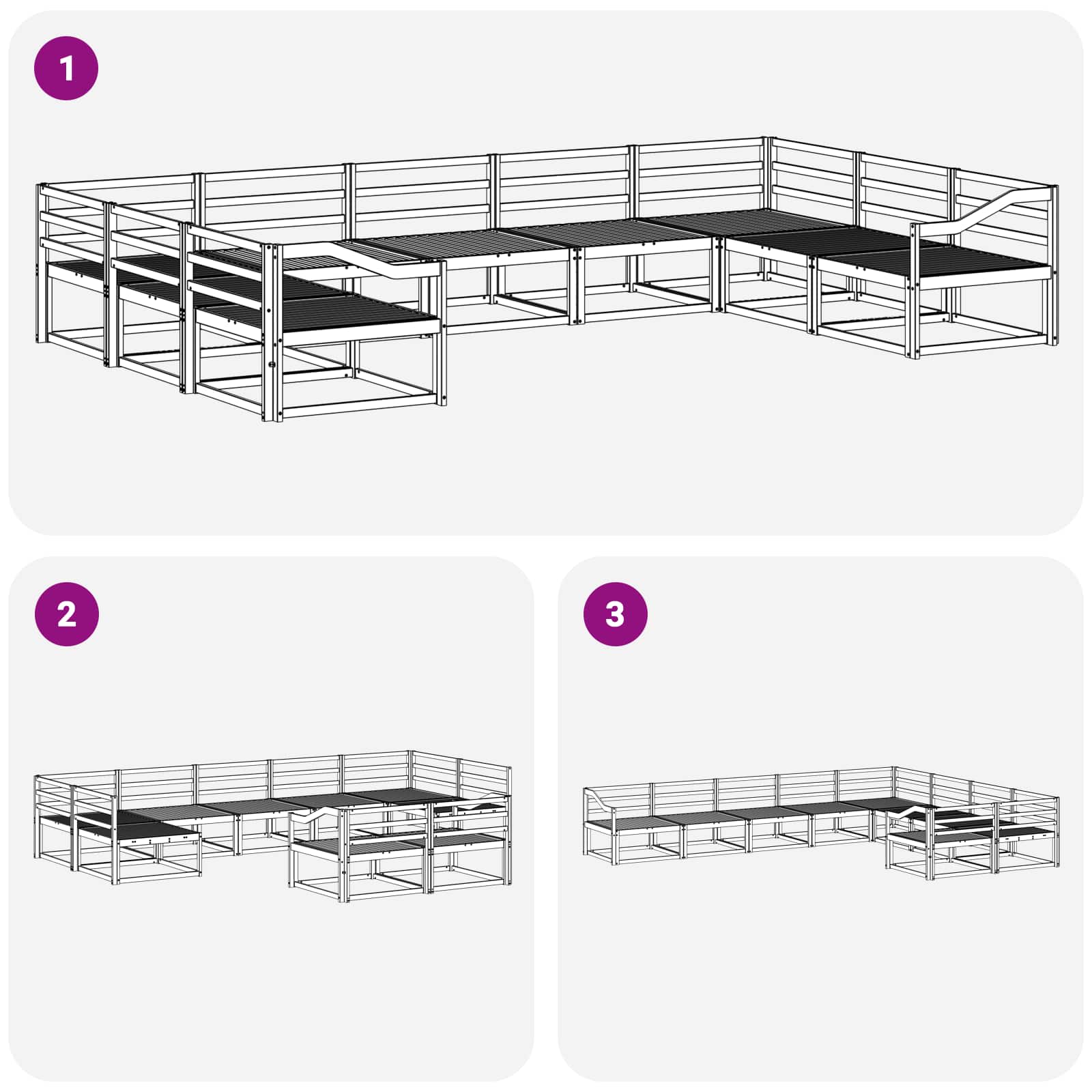 Buiten bankenset 9 pcs Wit 404 x 245,5 x 73 cm is nu te koop bij PeponiXL, paradijselijk wonen!