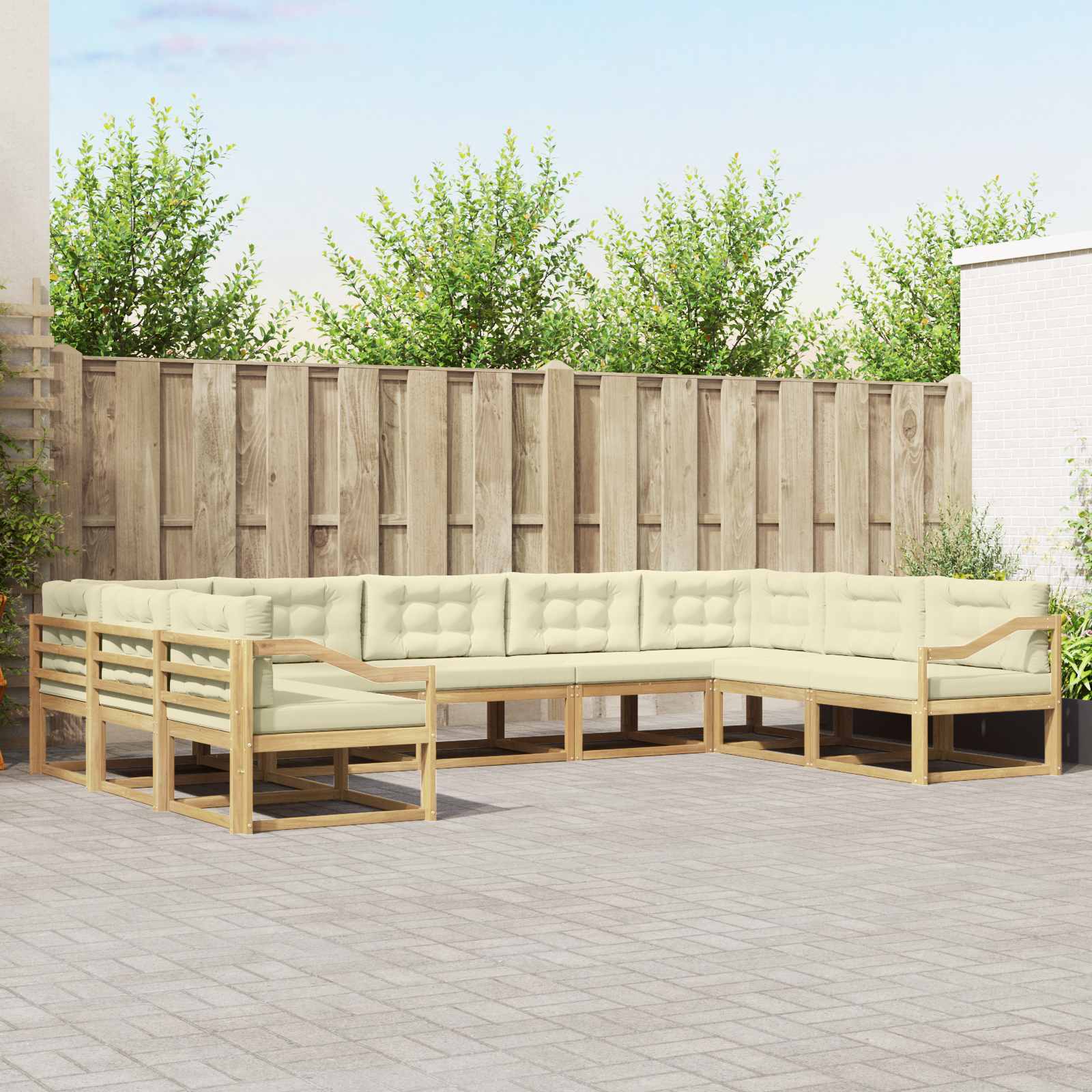 Buiten bankenset 7 pcs Massief Acaciahout is nu te koop bij PeponiXL, paradijselijk wonen!