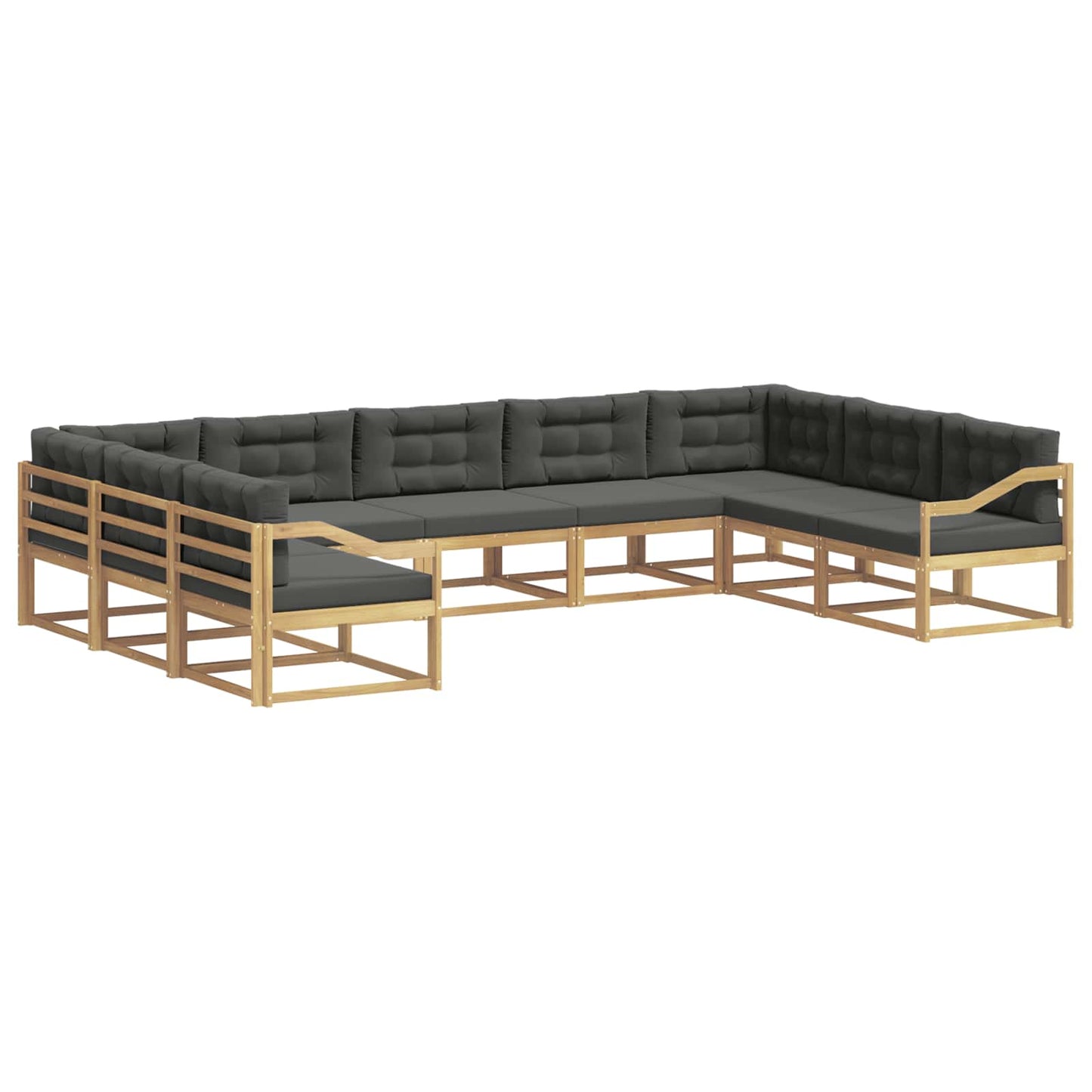 Buiten bankenset met kussen 9 pcs Wit en antracietkleurig is nu te koop bij PeponiXL, paradijselijk wonen!