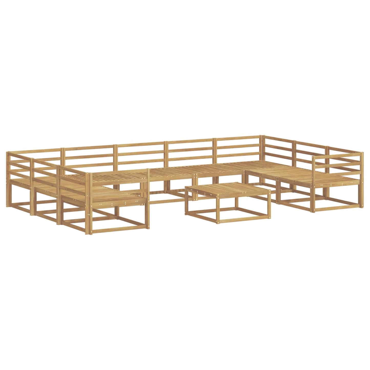 Buiten bankenset 10 pcs Wit Massief Acaciahout is nu te koop bij PeponiXL, paradijselijk wonen!
