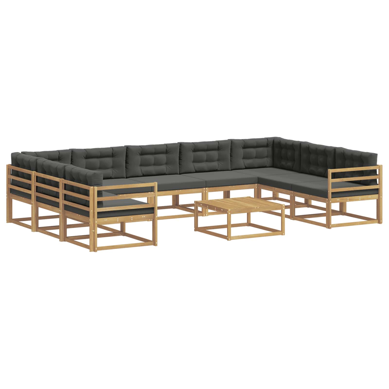 Buiten bankenset met kussen 10 pcs Wit en antracietkleurig is nu te koop bij PeponiXL, paradijselijk wonen!