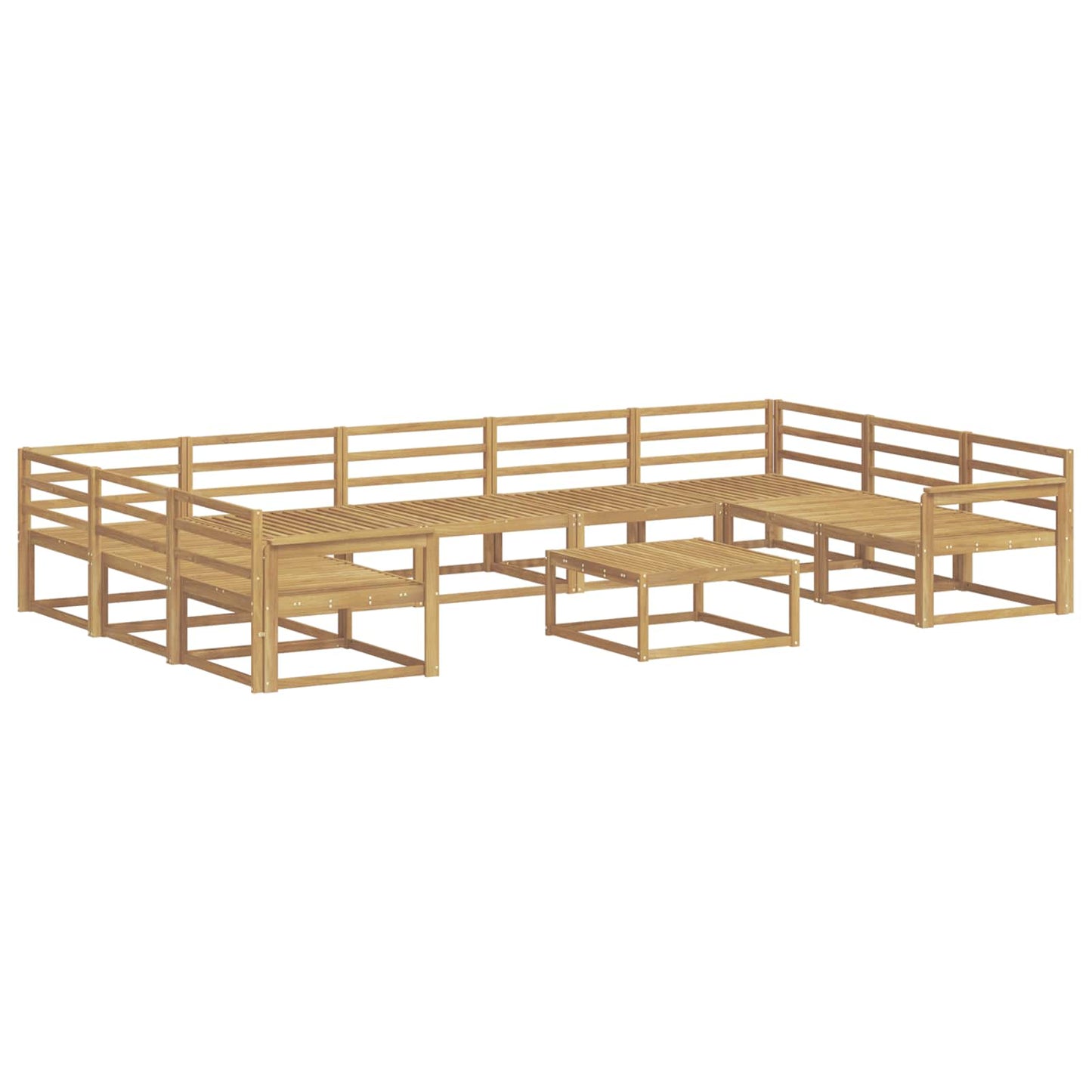 Buiten bankenset 10 pcs Wit Massief Acaciahout is nu te koop bij PeponiXL, paradijselijk wonen!