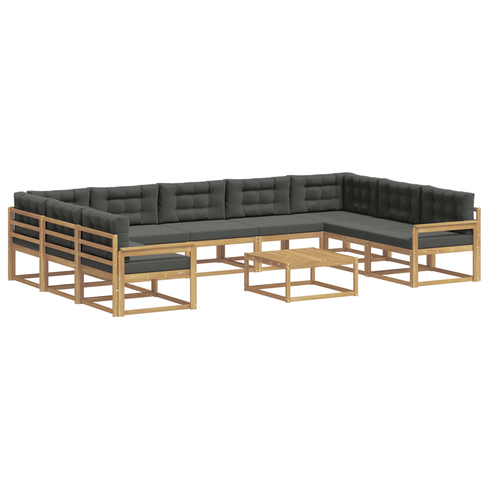 Buiten bankenset met kussen 10 pcs Wit en antracietkleurig is nu te koop bij PeponiXL, paradijselijk wonen!