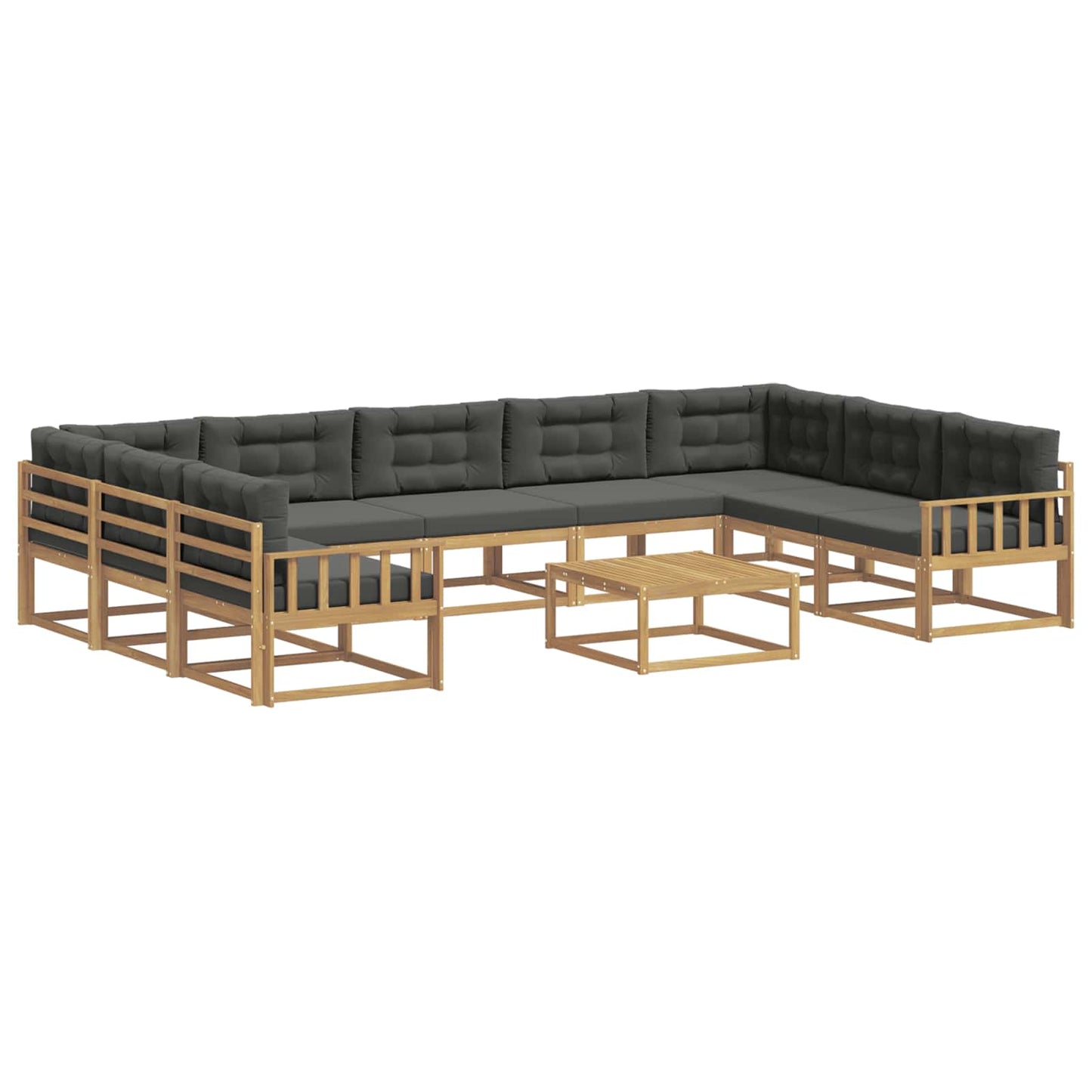 Buiten bankenset met kussen 10 pcs Wit en antracietkleurig is nu te koop bij PeponiXL, paradijselijk wonen!