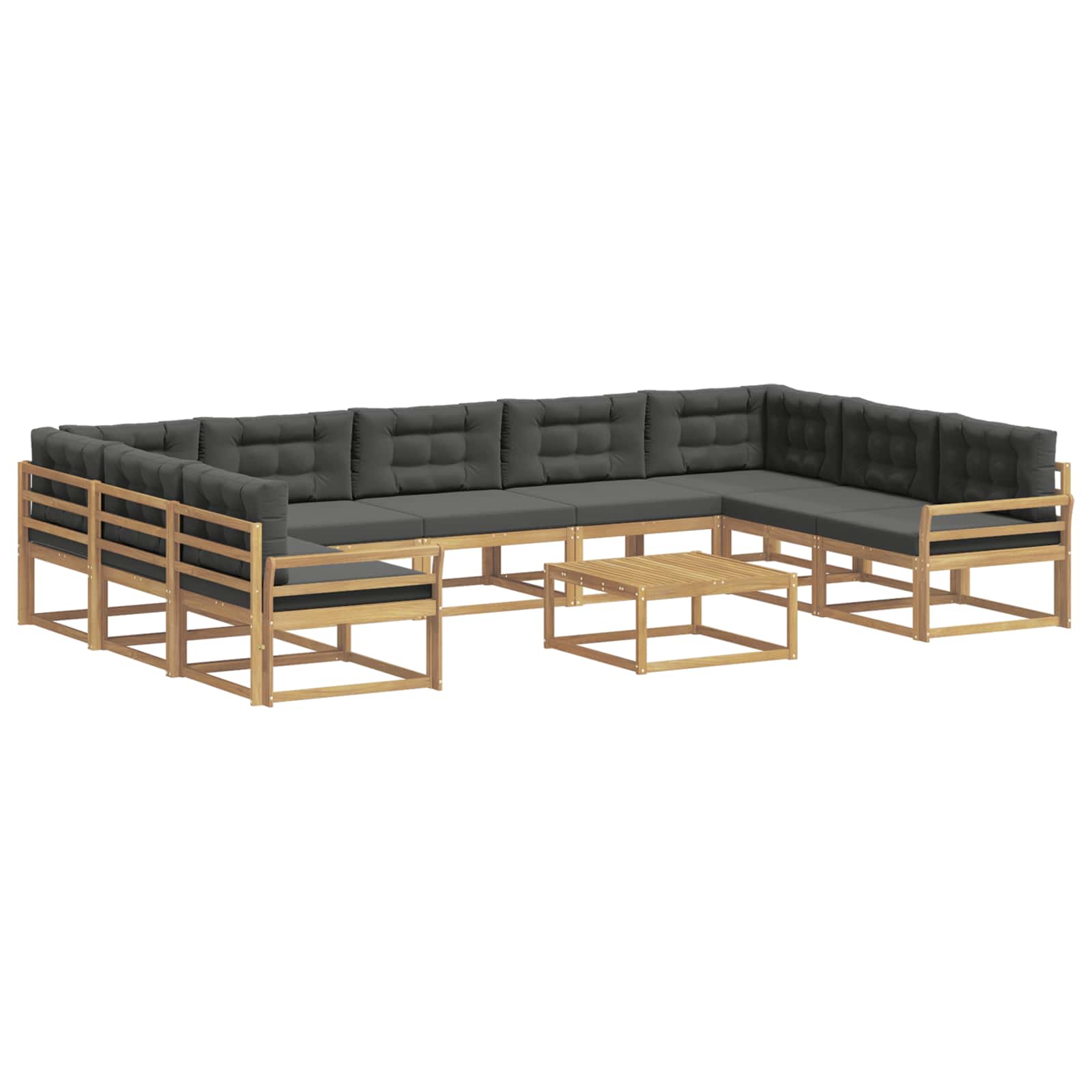 Buiten bankenset met kussen 10 pcs Wit en antracietkleurig is nu te koop bij PeponiXL, paradijselijk wonen!