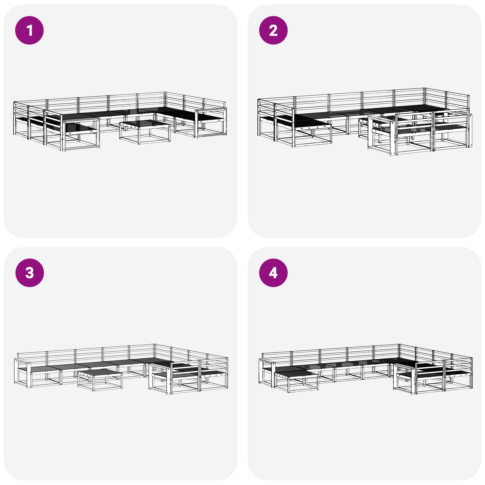 Buiten bankenset 10 pcs Wit Massief Acaciahout is nu te koop bij PeponiXL, paradijselijk wonen!