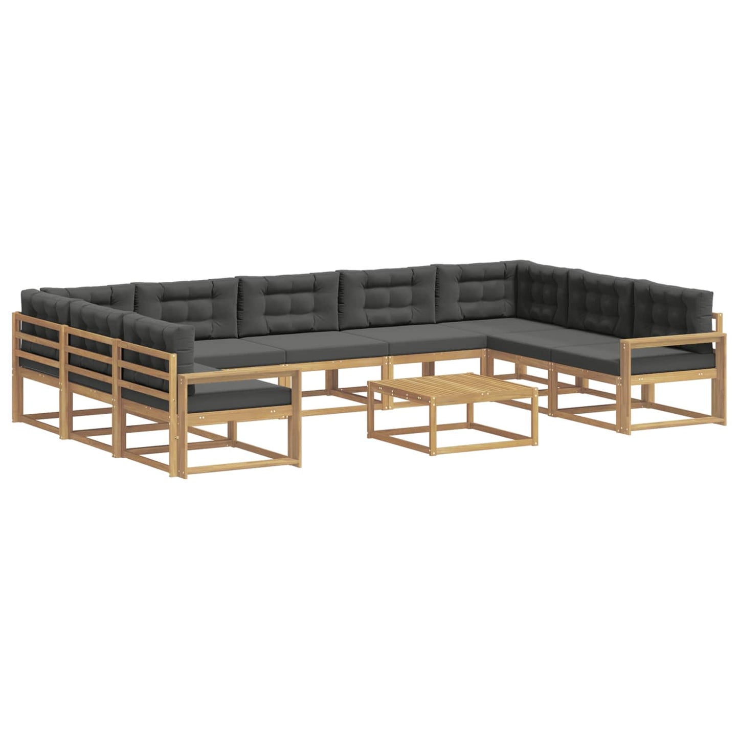 Buiten bankenset met kussen 10 pcs Wit en antracietkleurig is nu te koop bij PeponiXL, paradijselijk wonen!