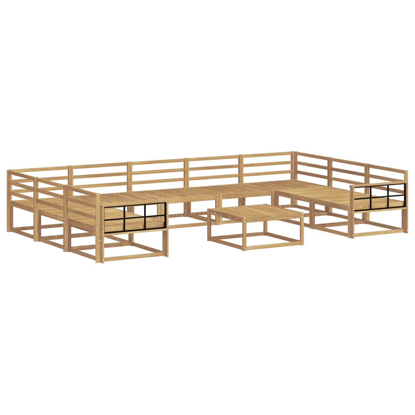 Buiten bankenset 10 pcs Wit Massief Acaciahout is nu te koop bij PeponiXL, paradijselijk wonen!